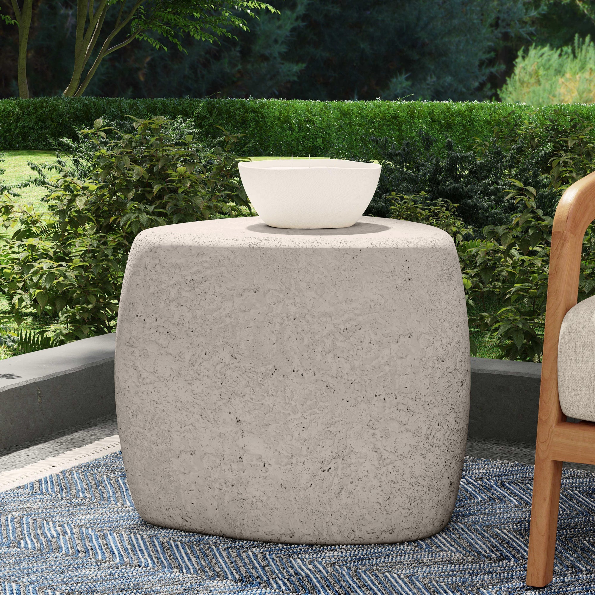 Britney Outdoor End Table - Light Gray