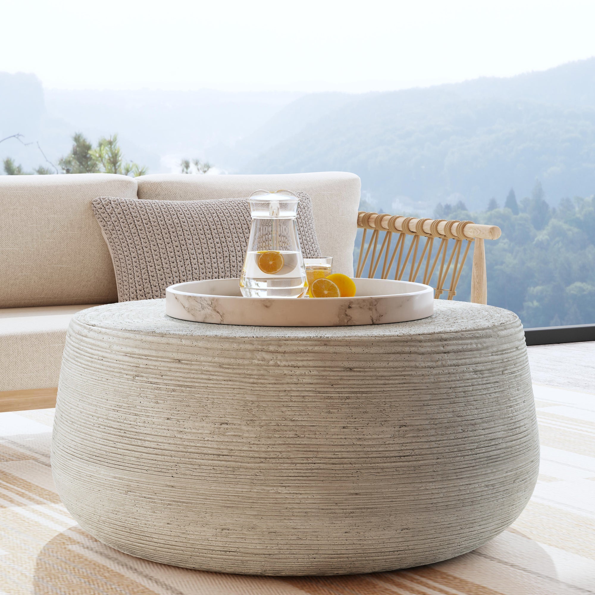 Nellie Outdoor Coffee Table - Light Gray