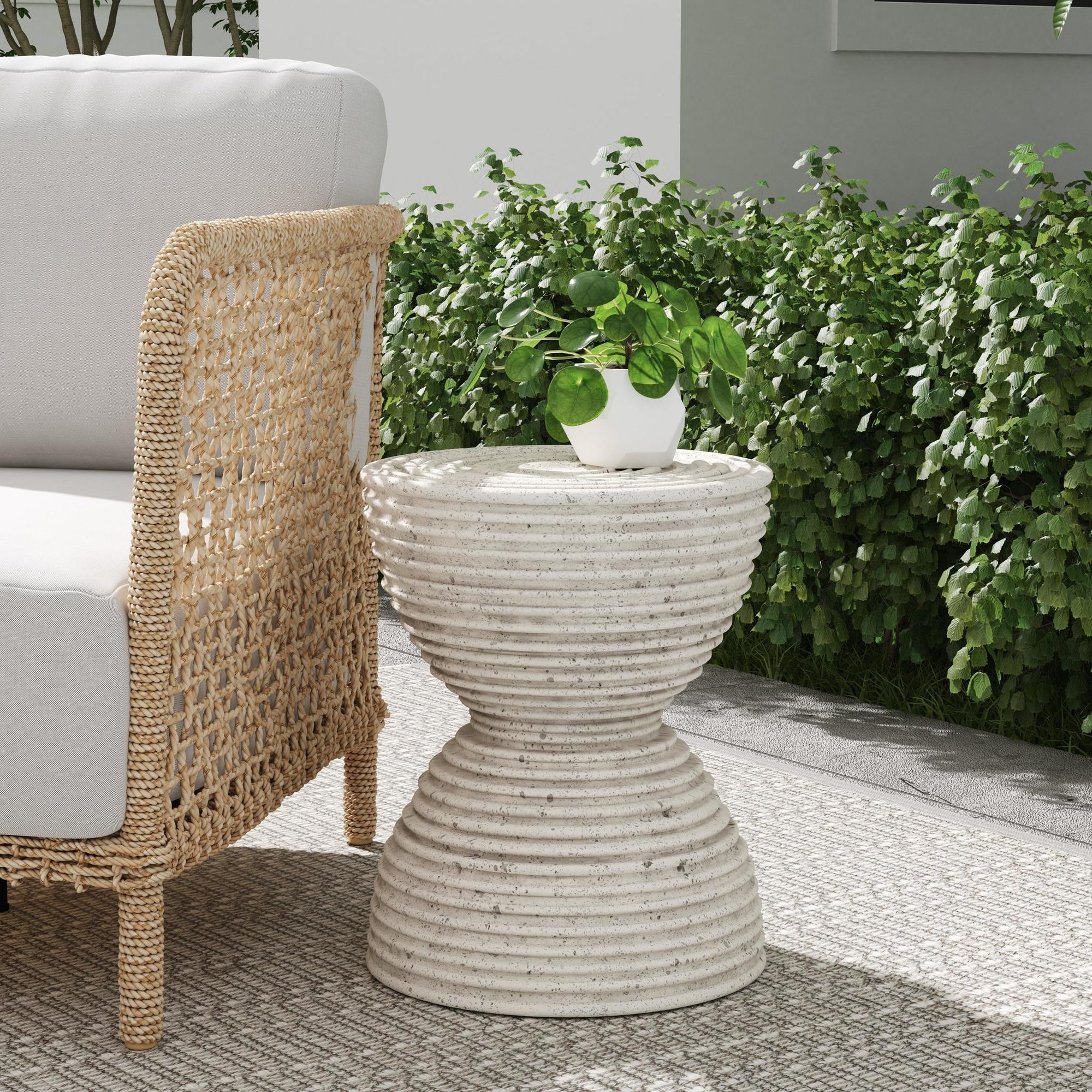 Corey Outdoor Accent Table - Light Gray