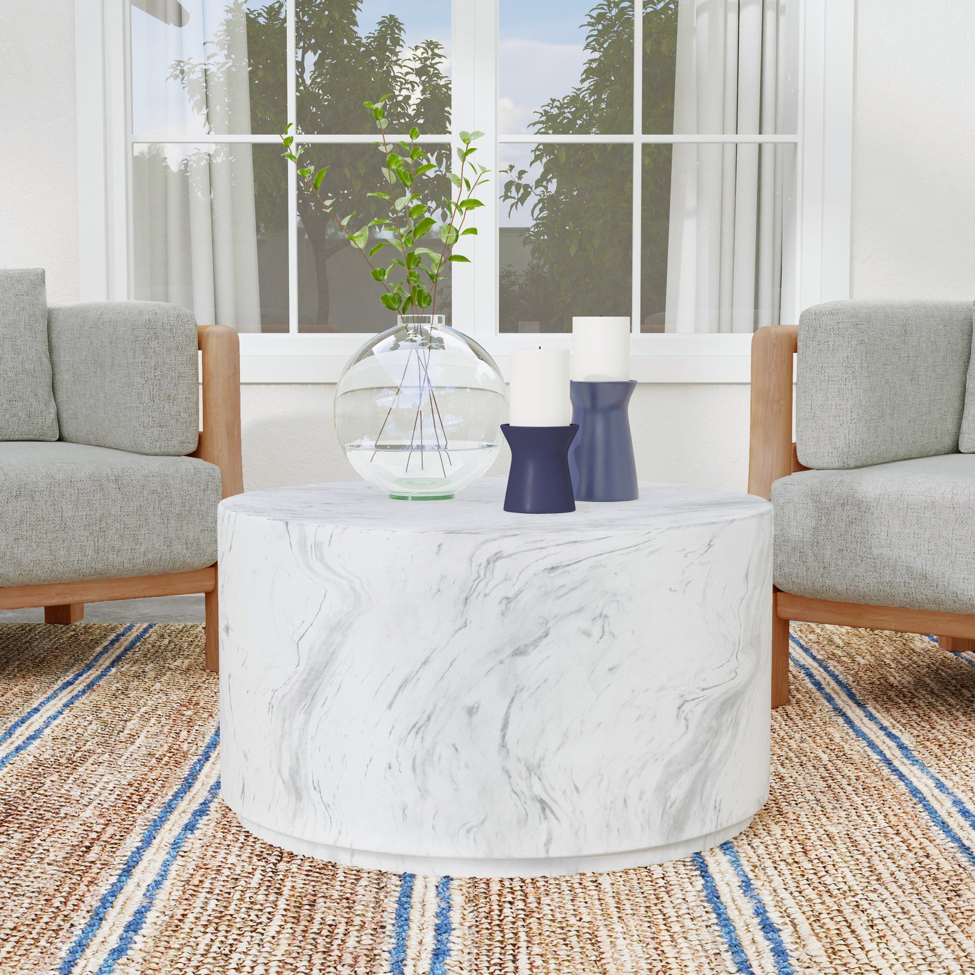 Arlette Outdoor Coffee Table - White