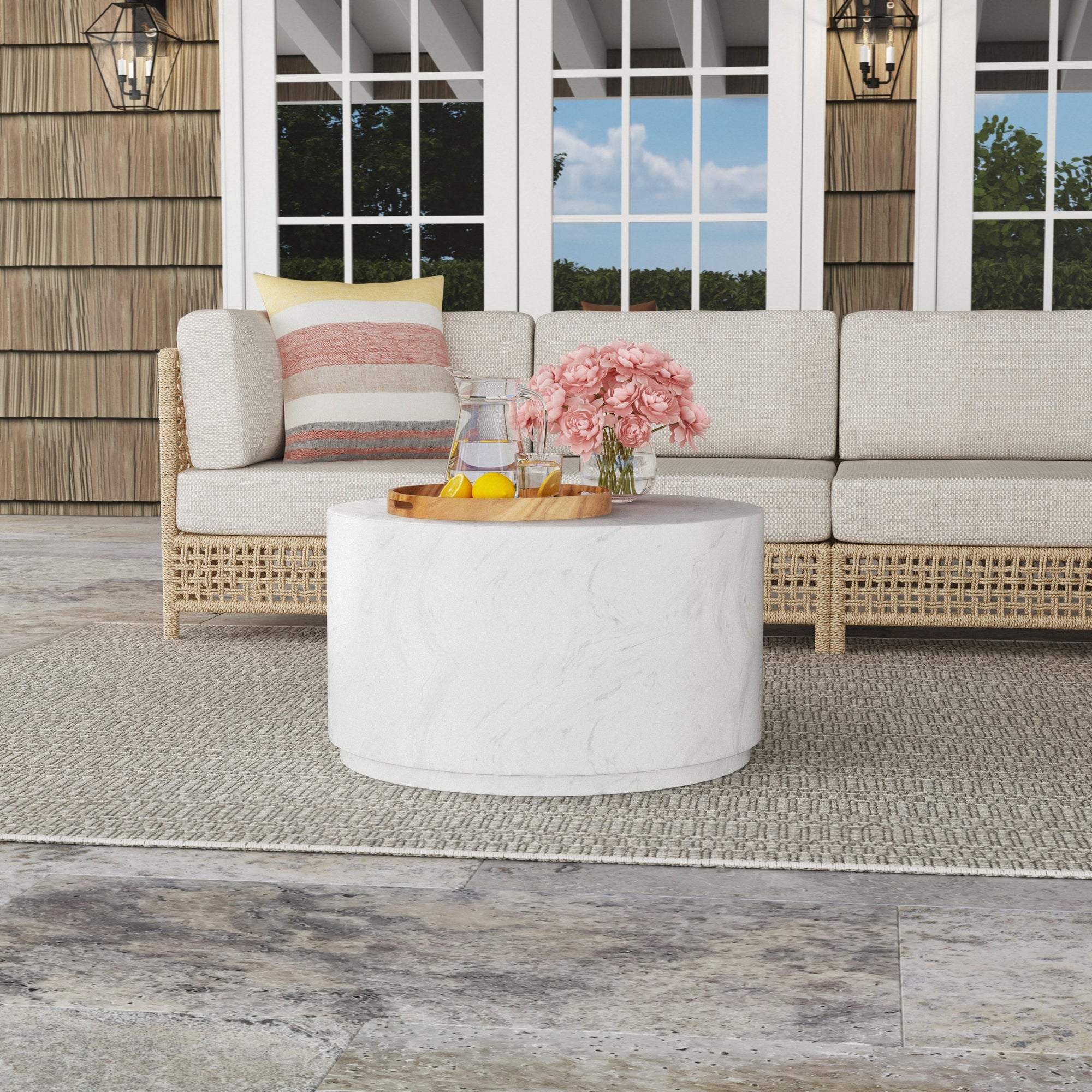 Arlette Outdoor Coffee Table - White