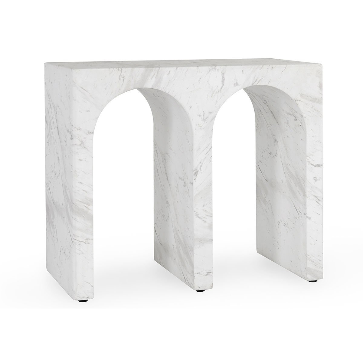 Marmo Outdoor End Table - Ivory/Gray