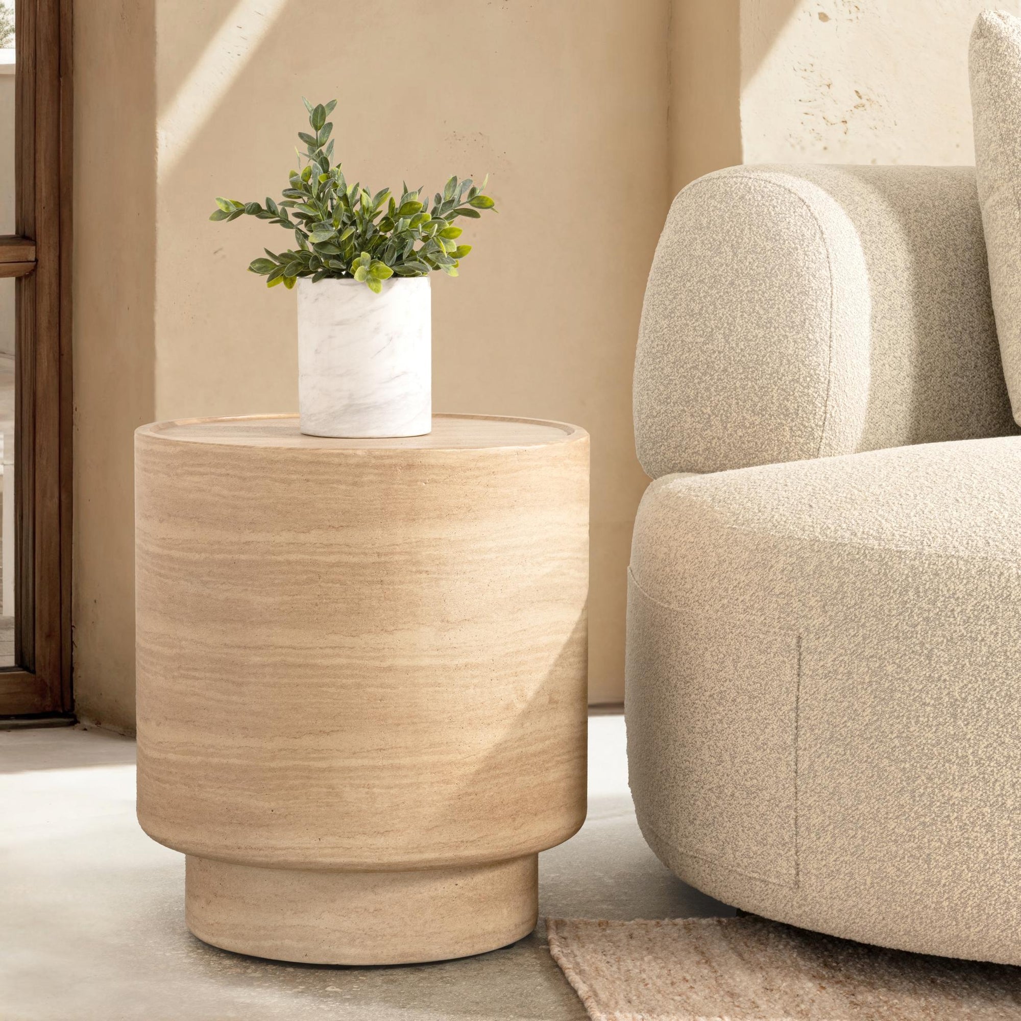 Mckenna Outdoor End Table - Beige