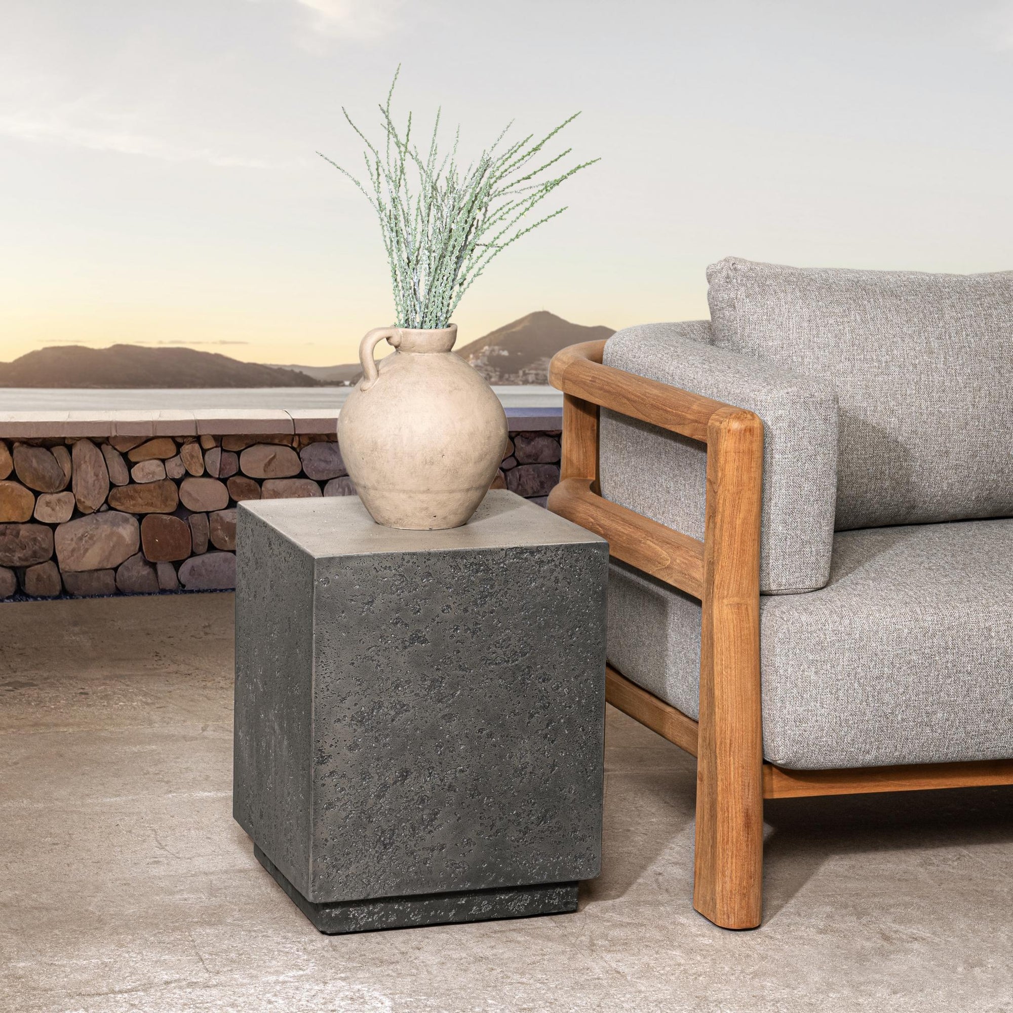 Marwin Outdoor End Table - Dark Gray
