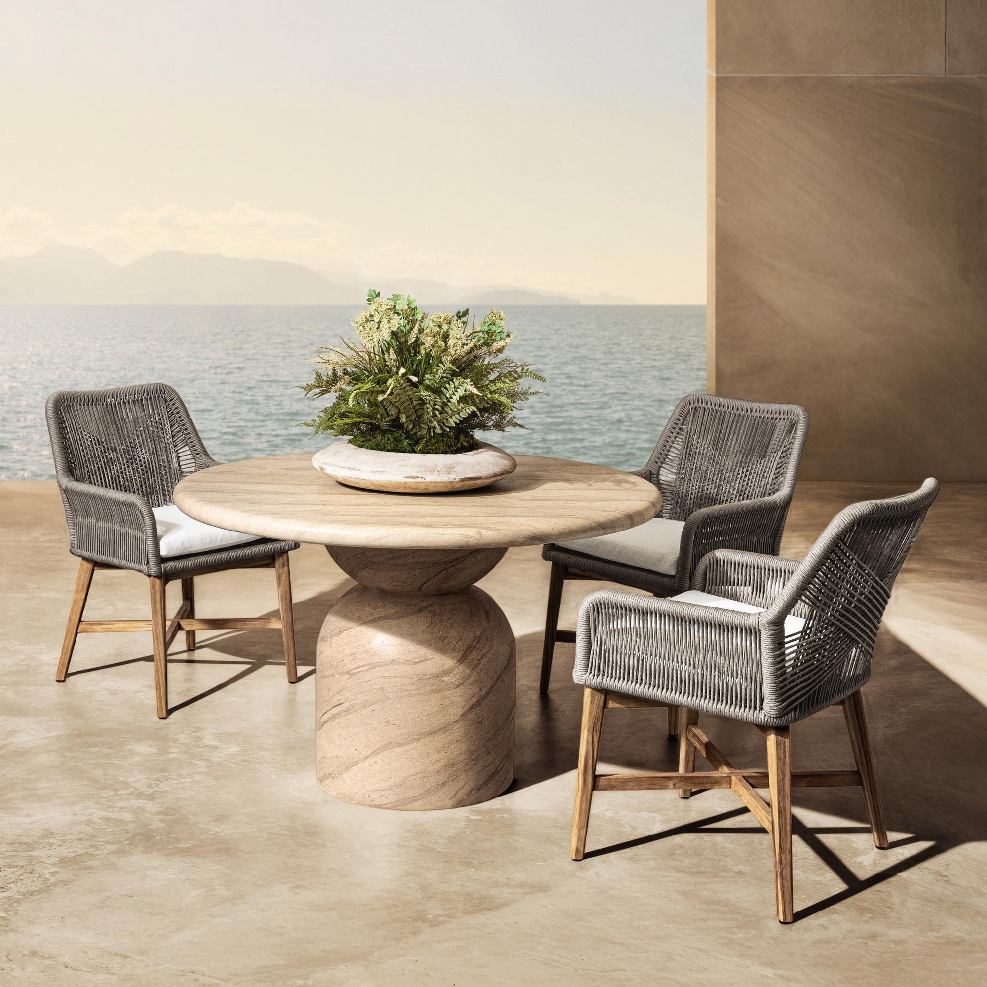 Portola Outdoor Dining Table - Warm Sandstone