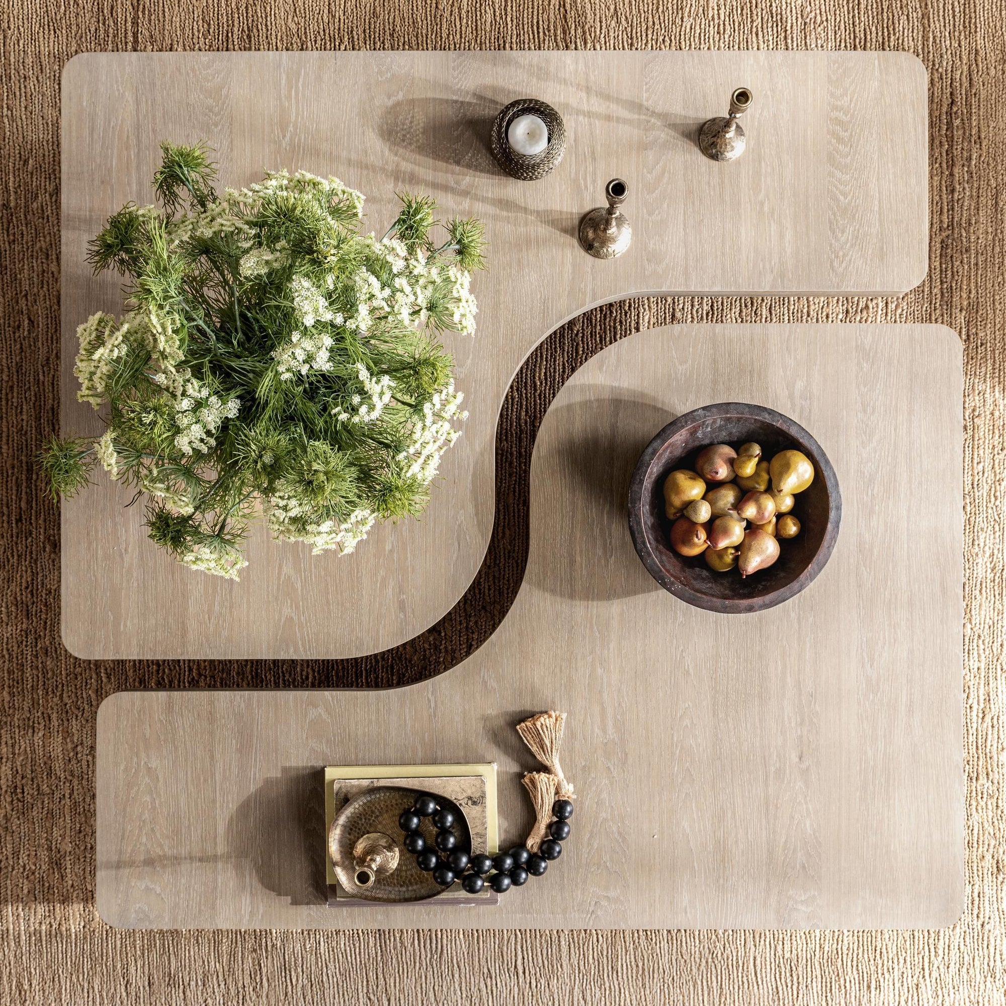 Melina 63" 2 Piece Coffee Table - Coastal Drift