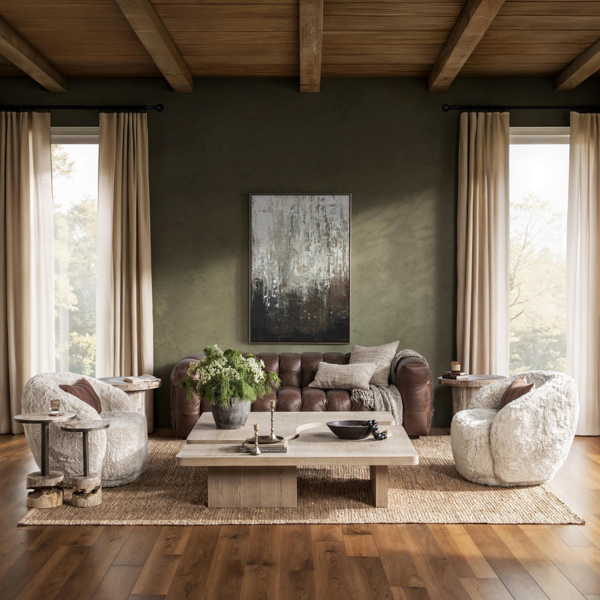 Melina 63" 2 Piece Coffee Table - Coastal Drift