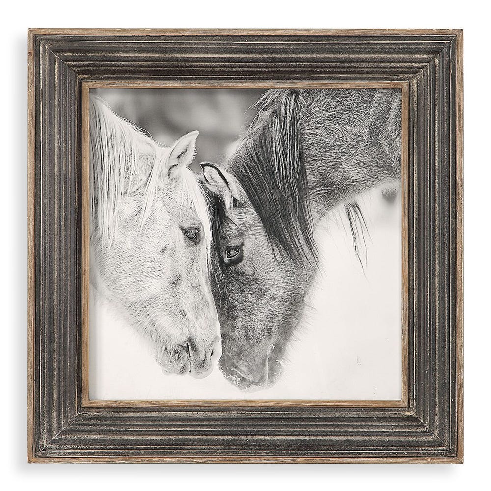 Uttermost Custom Black and White Horses Print
