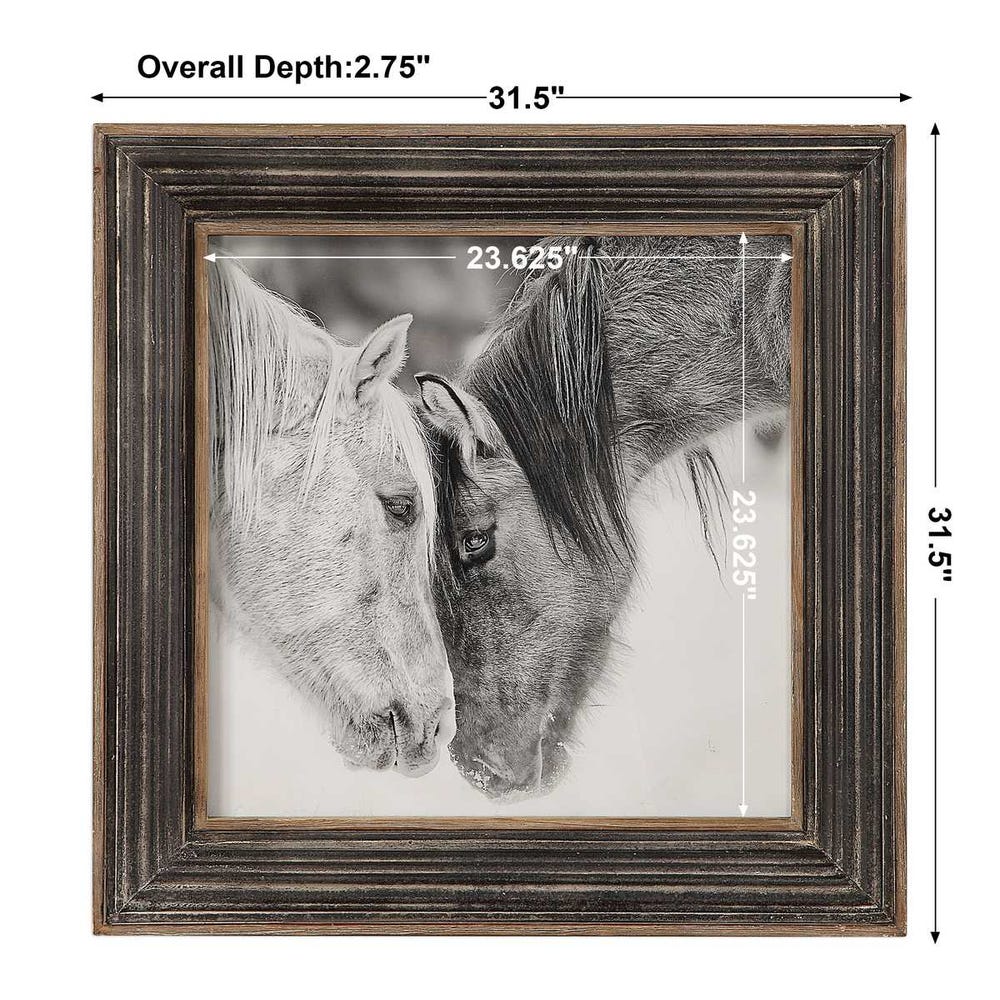 Uttermost Custom Black and White Horses Print