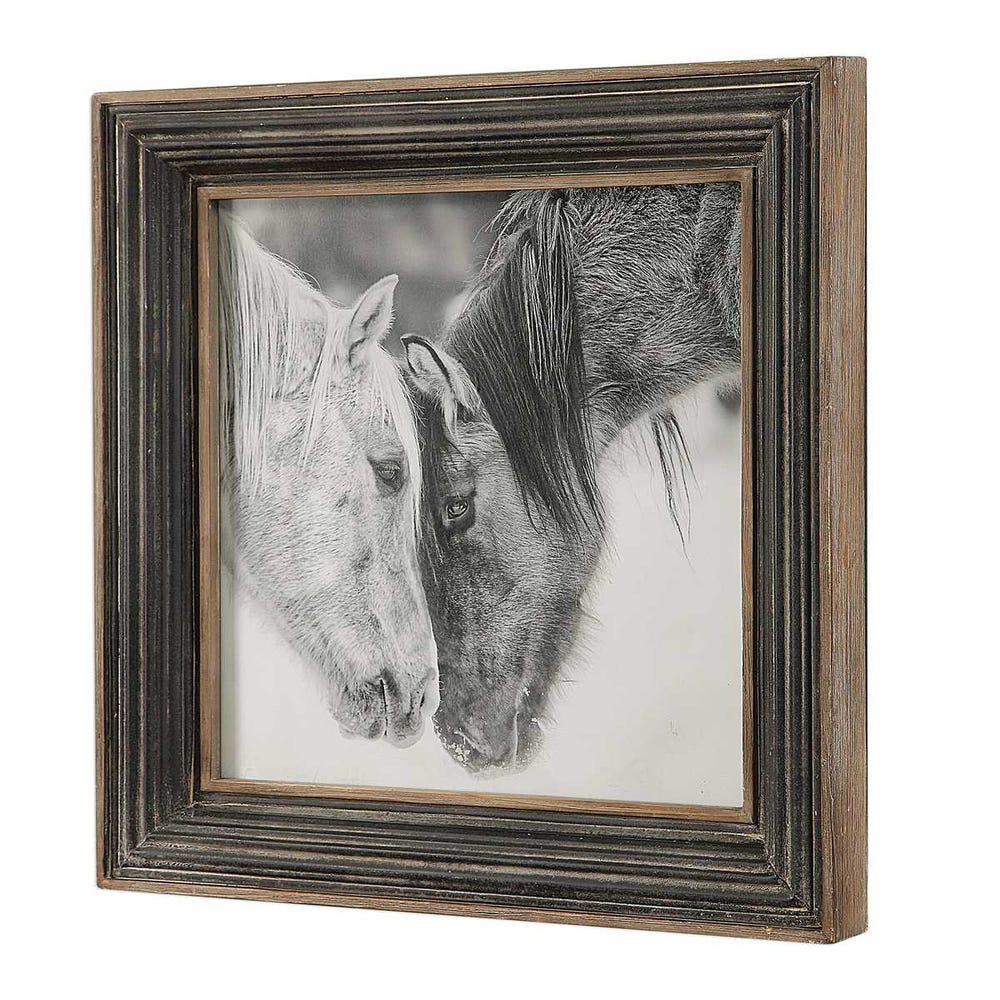 Uttermost Custom Black and White Horses Print