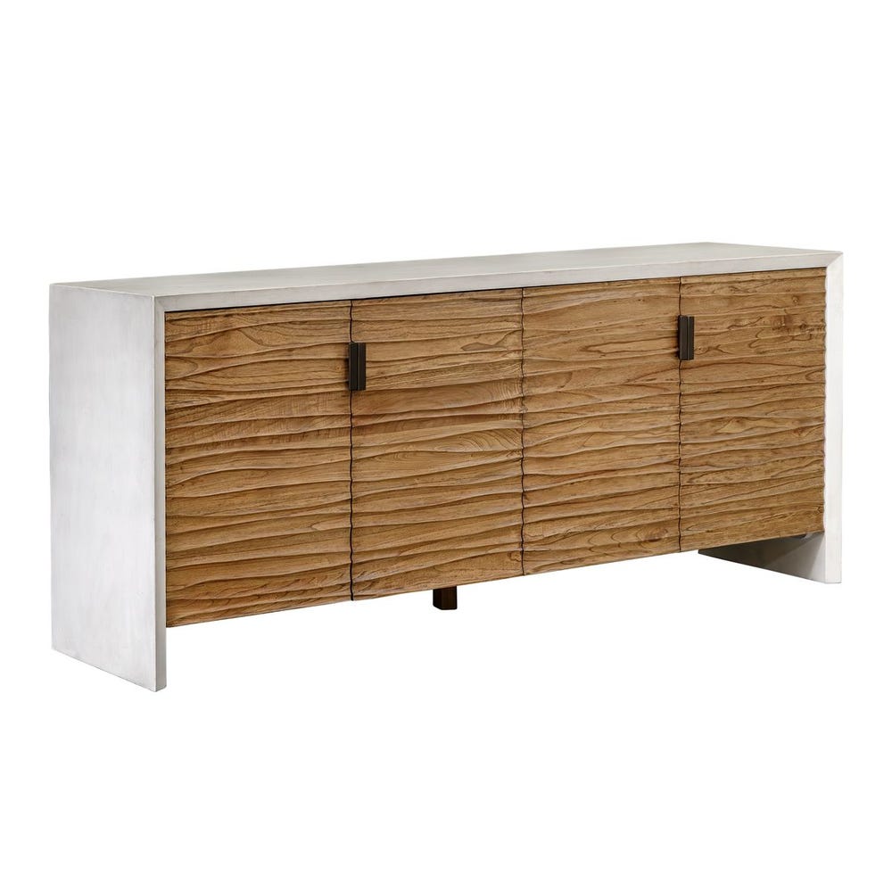 Uttermost Brinson Carved Wood 4 Door Cabinet