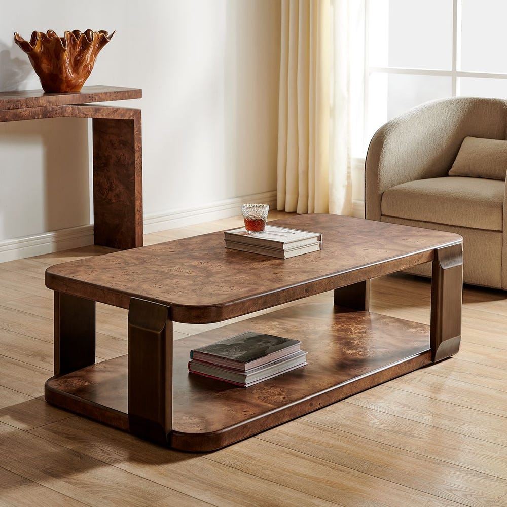 Uttermost Vance Mappa Burl Coffee Table