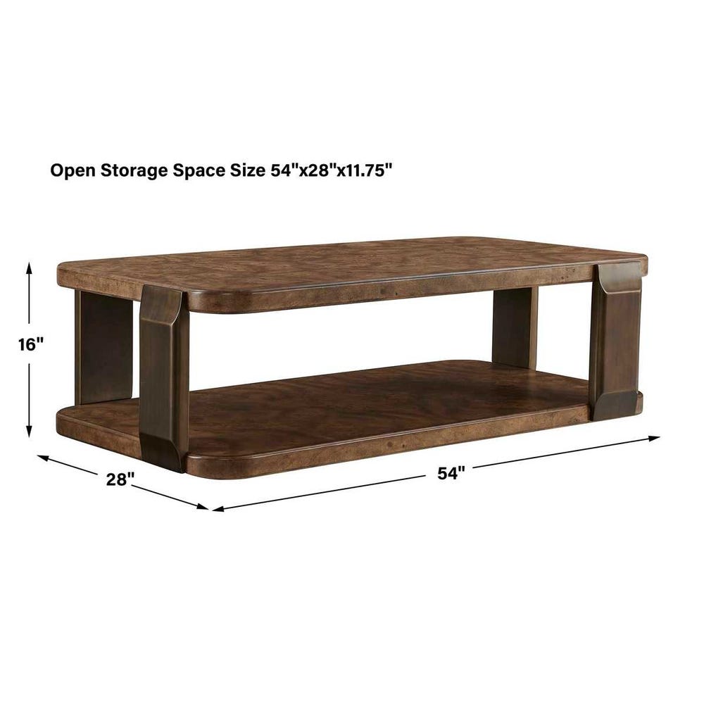 Uttermost Vance Mappa Burl Coffee Table