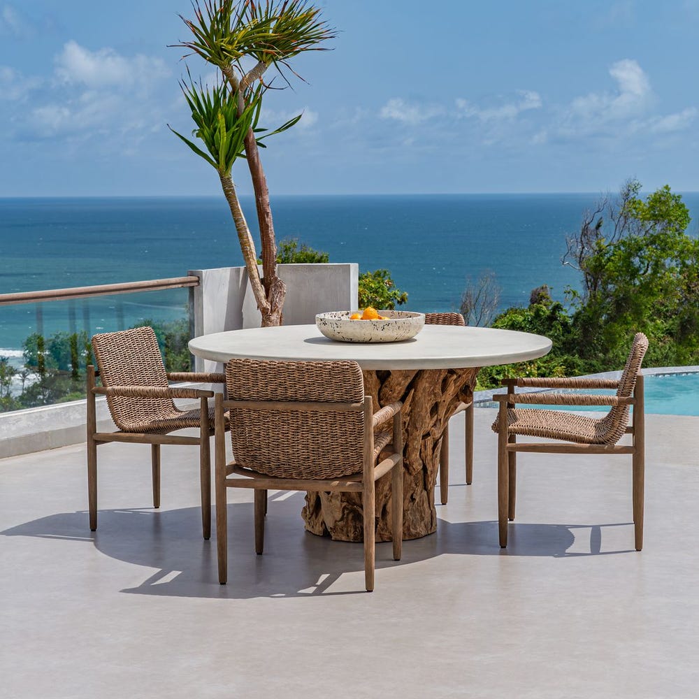 Uttermost Sumba Golden Flax Outdoor Dining Chair