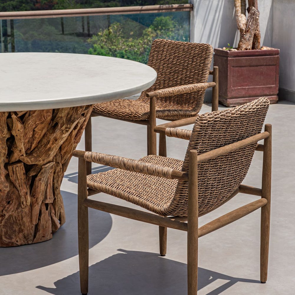 Uttermost Sumba Golden Flax Outdoor Dining Chair