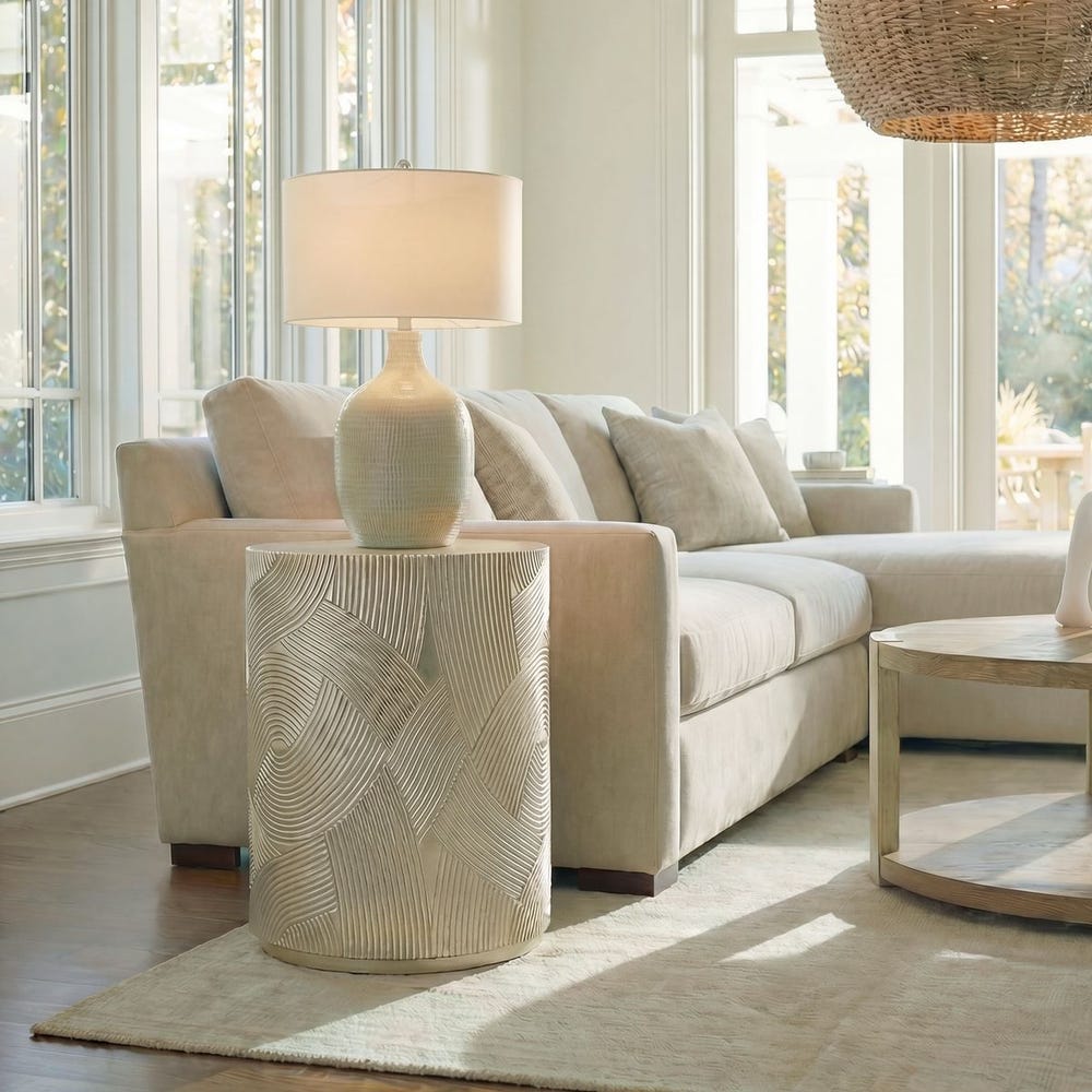 Uttermost Cassandra Gold Drum Accent Table