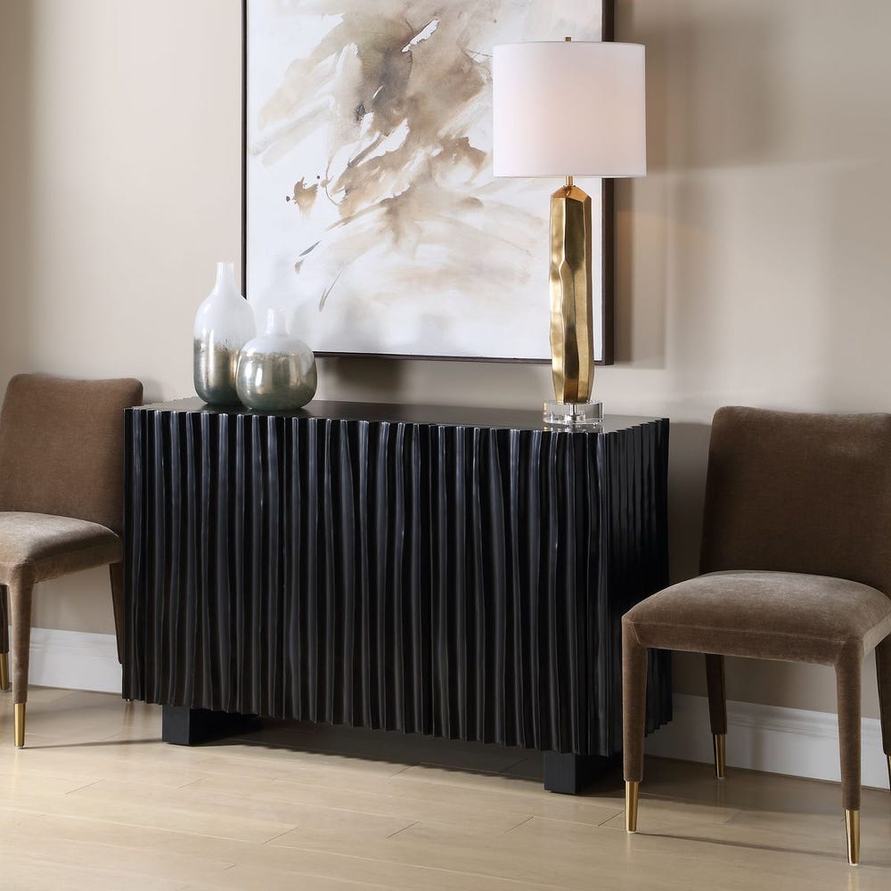 Uttermost Mercado Black 3 Door Cabinet