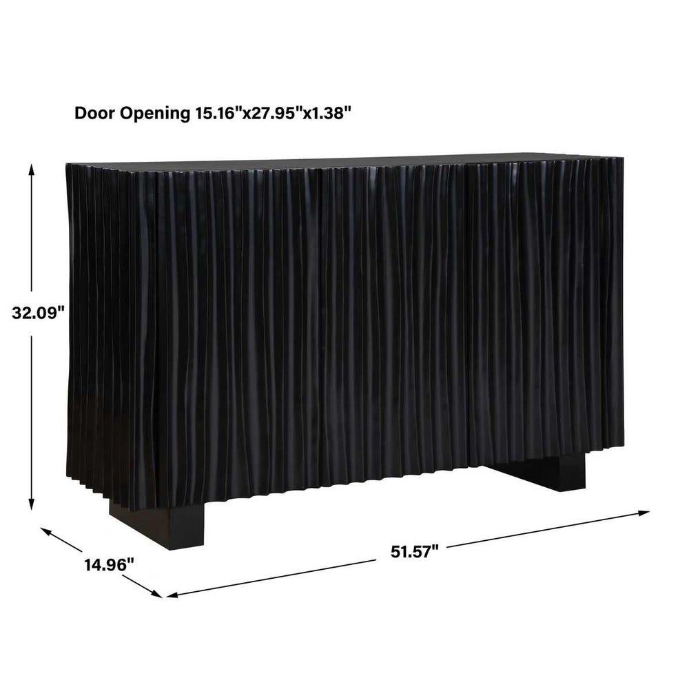 Uttermost Mercado Black 3 Door Cabinet