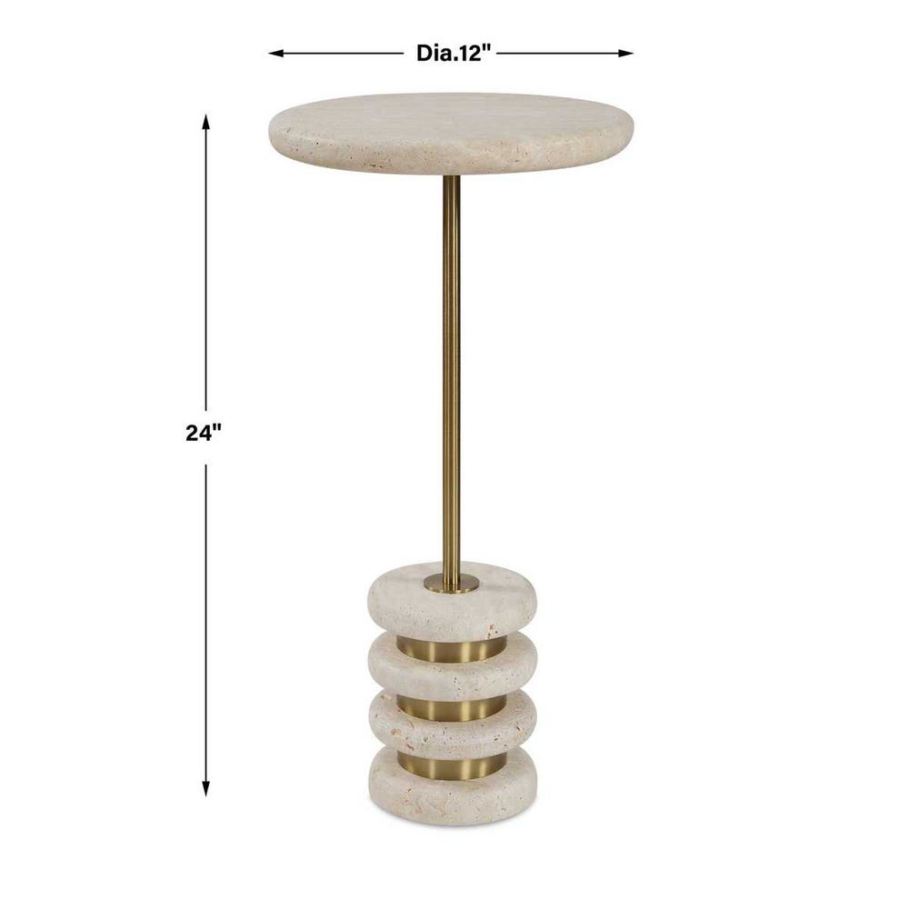 Uttermost Adames Travertine Drink Table