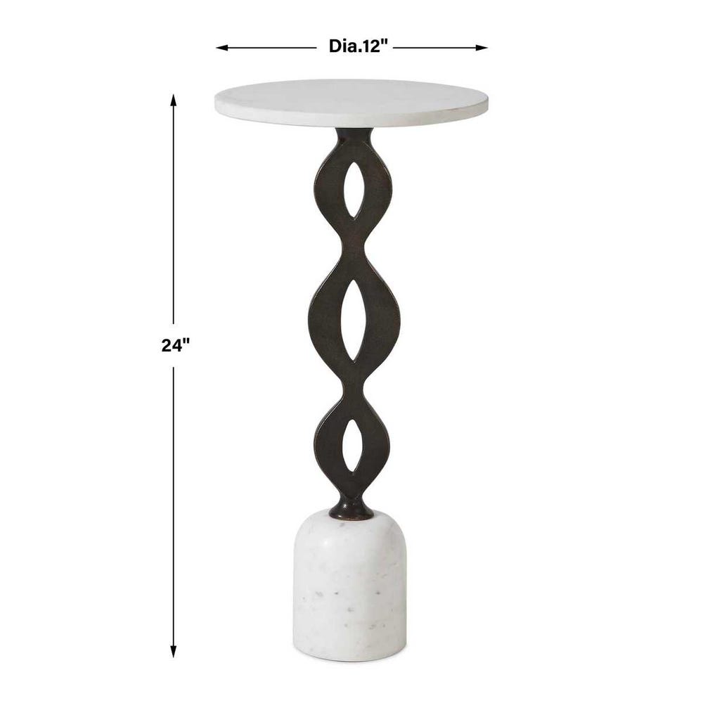 Uttermost Ila Round White Drink Table
