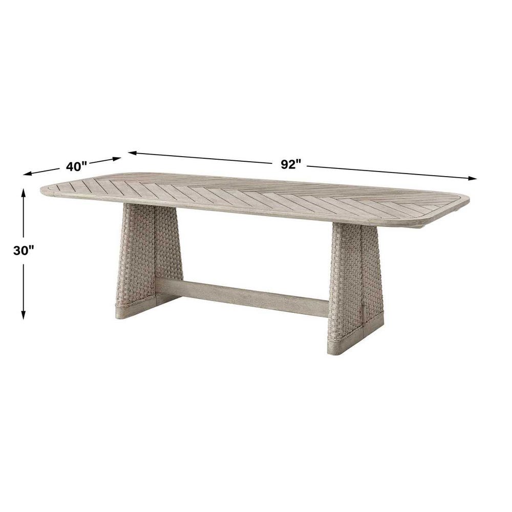 Uttermost Harbor Herringbone Indoor-Outdoor Dining Table