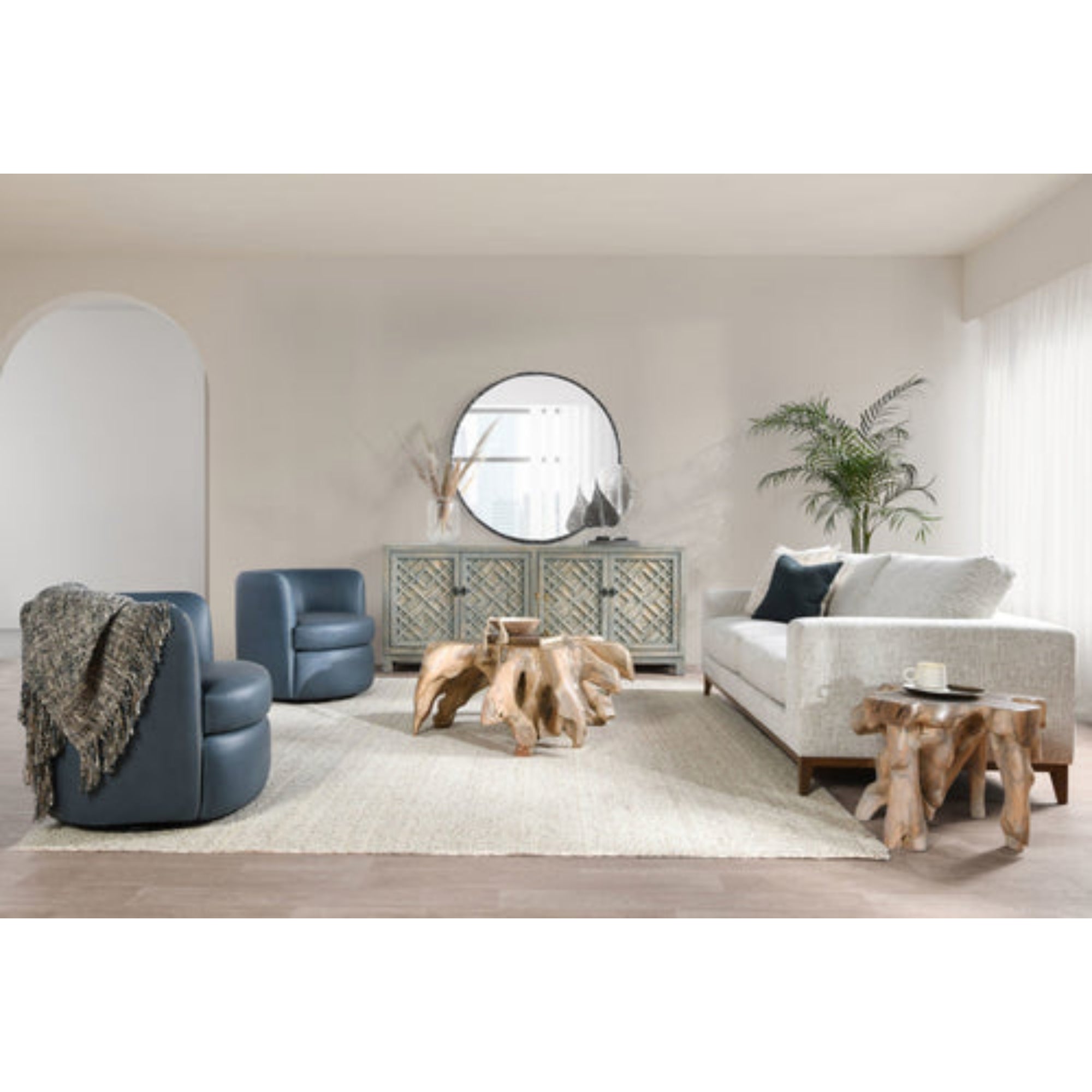 Antigua Solid Wood 4Dr Cabinet - Timeworn Gray