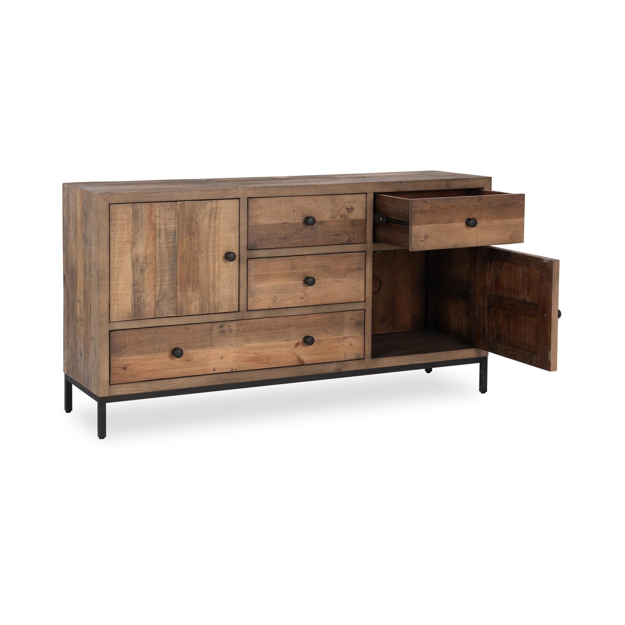 Dita 4 Drawer 2 Door Buffet Natural Pine