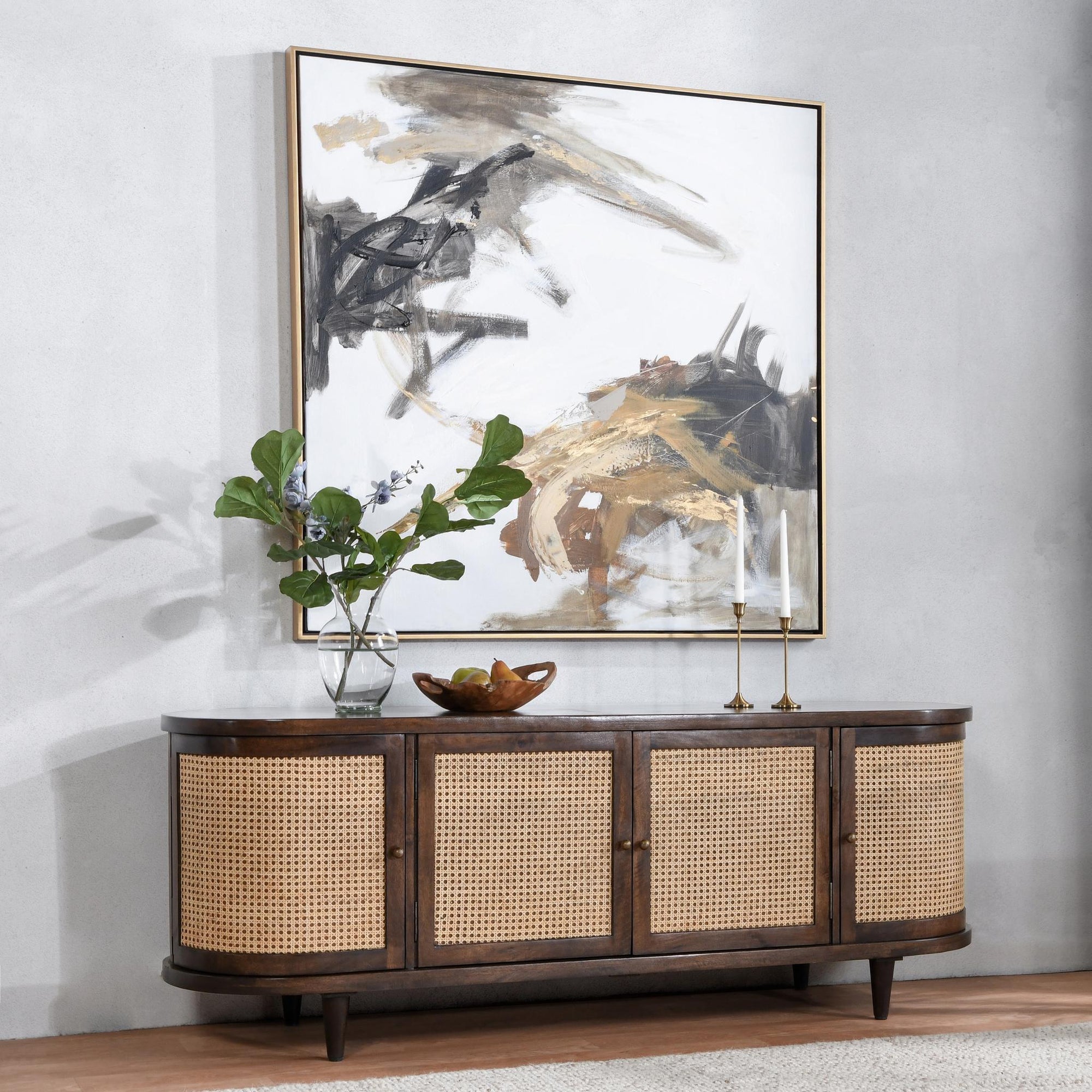 Teresa 4 Door Buffet - Walnut/Natural Brown