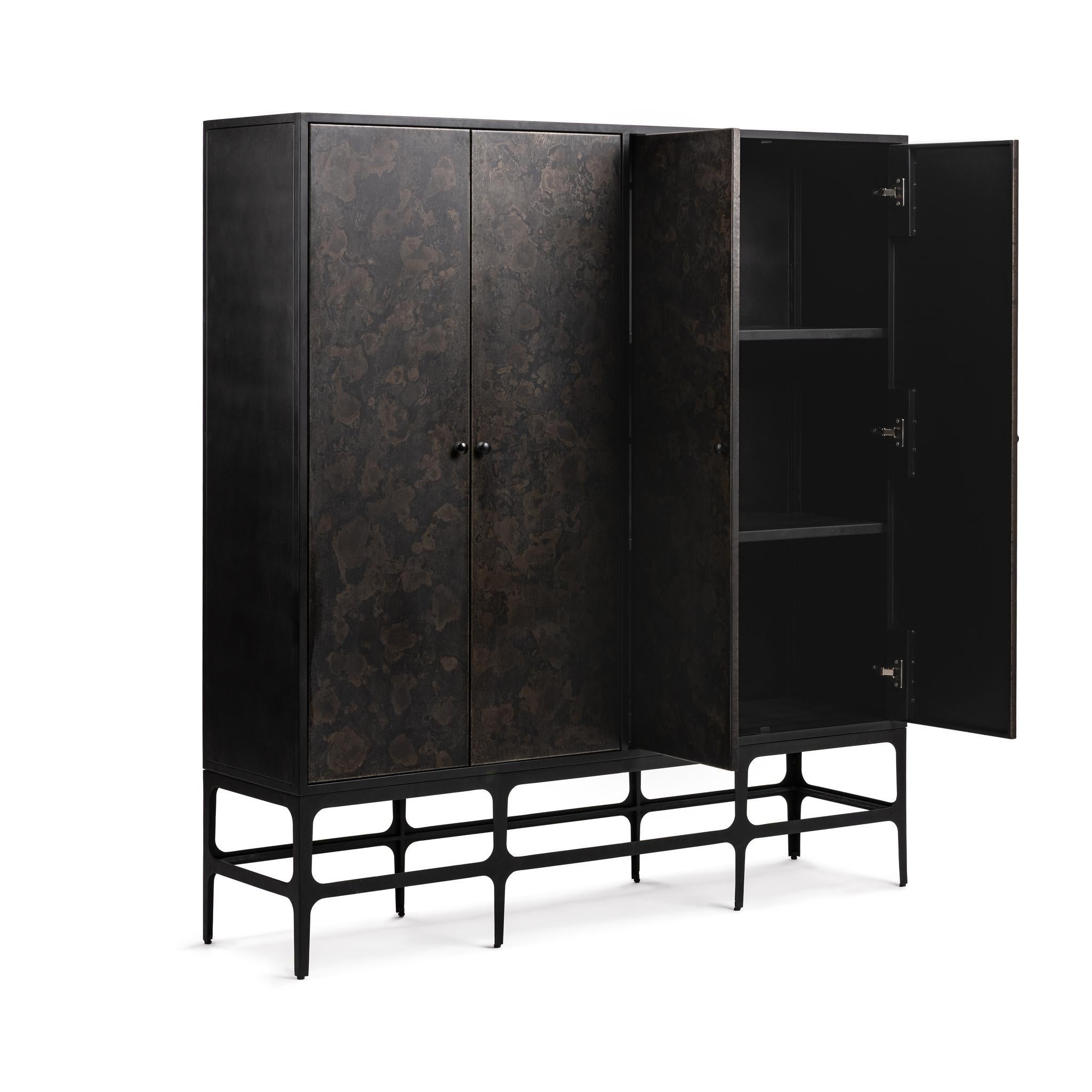 Amilio Tall Cabinet - Rust Noir