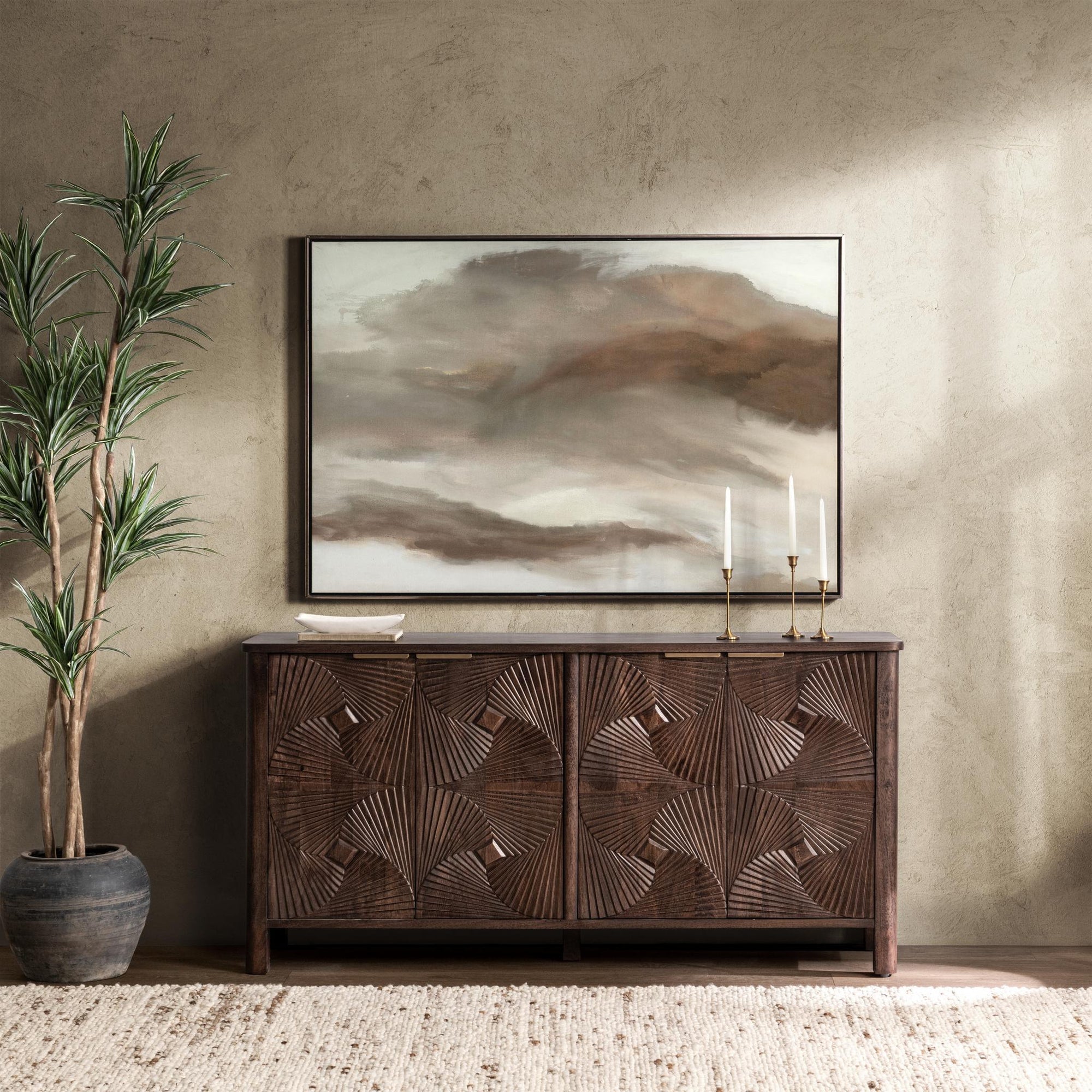 Lina 4 Door Cabinet - Kona Brown