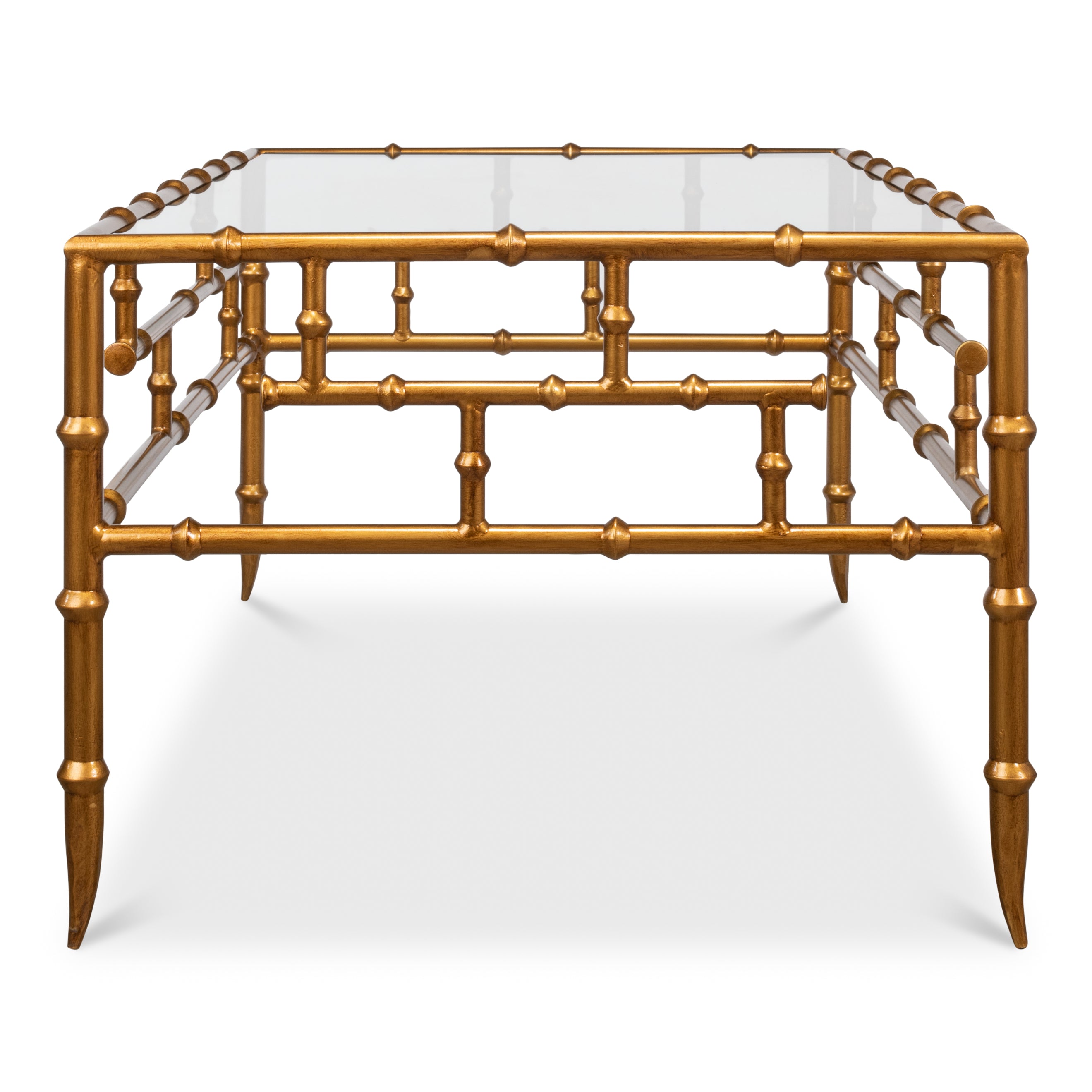 Faux 48" Bamboo Metal Coffee Table