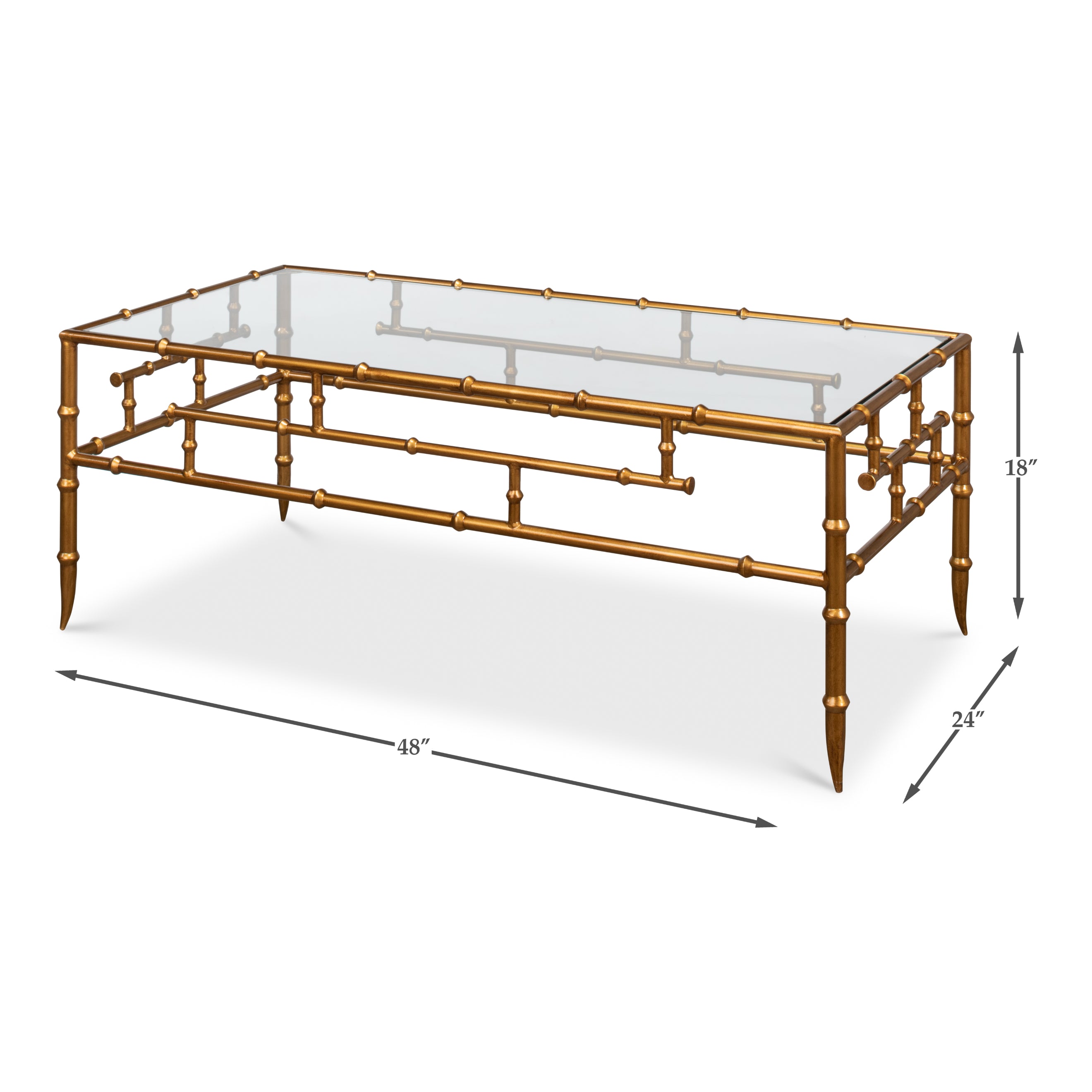 Faux 48" Bamboo Metal Coffee Table