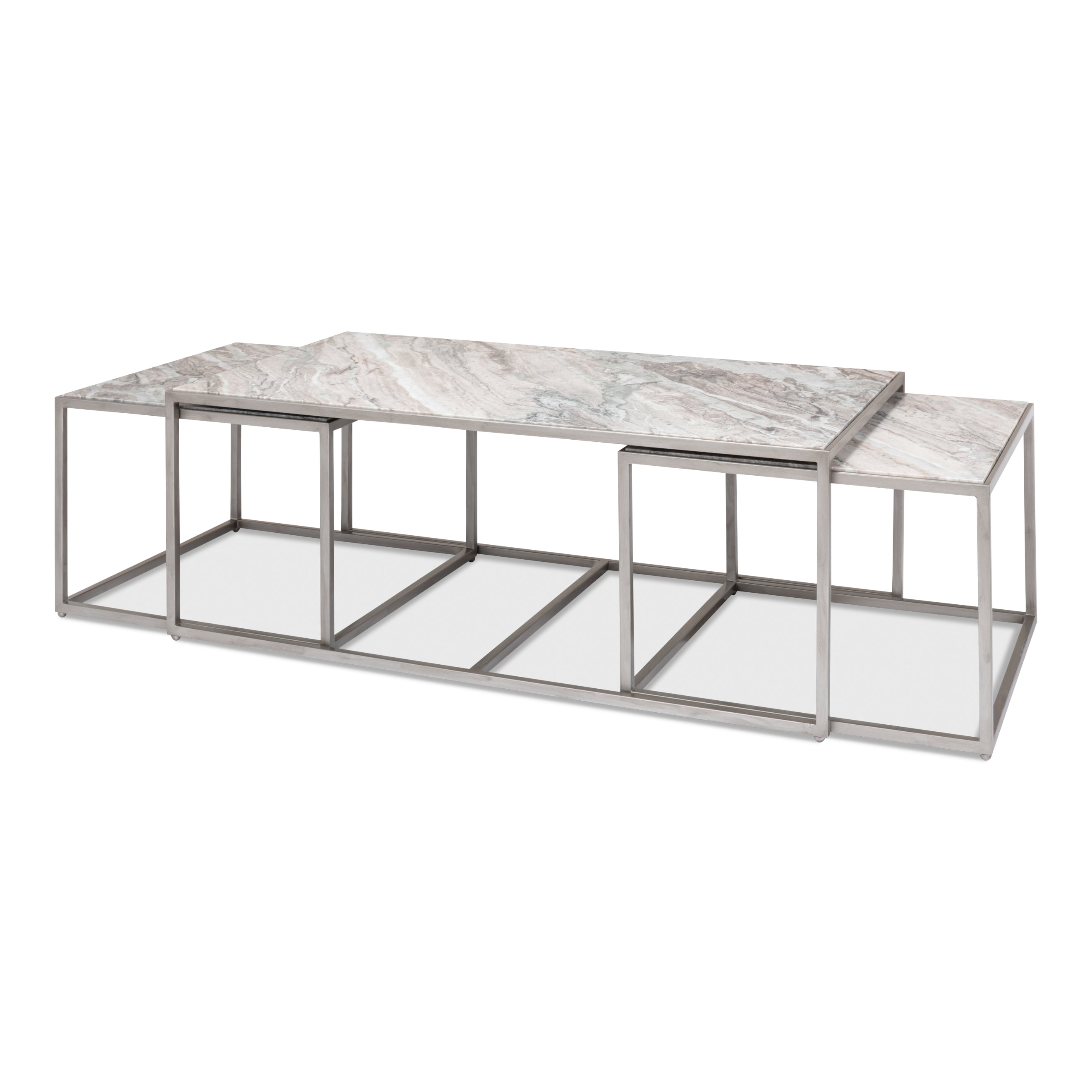 Nesting Low Tables Set of 3 - Marble Top