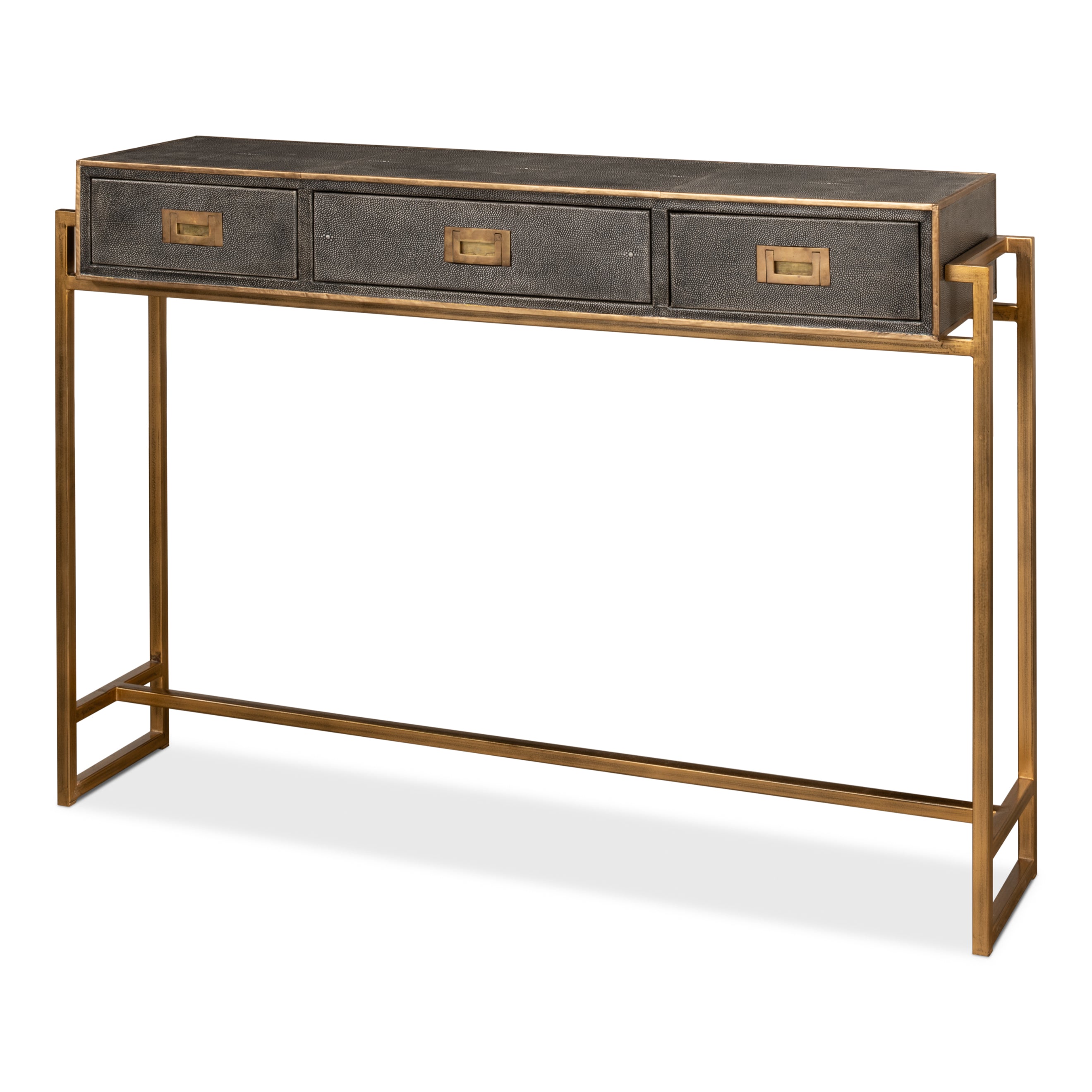 Shagreen Gold & Gray Console