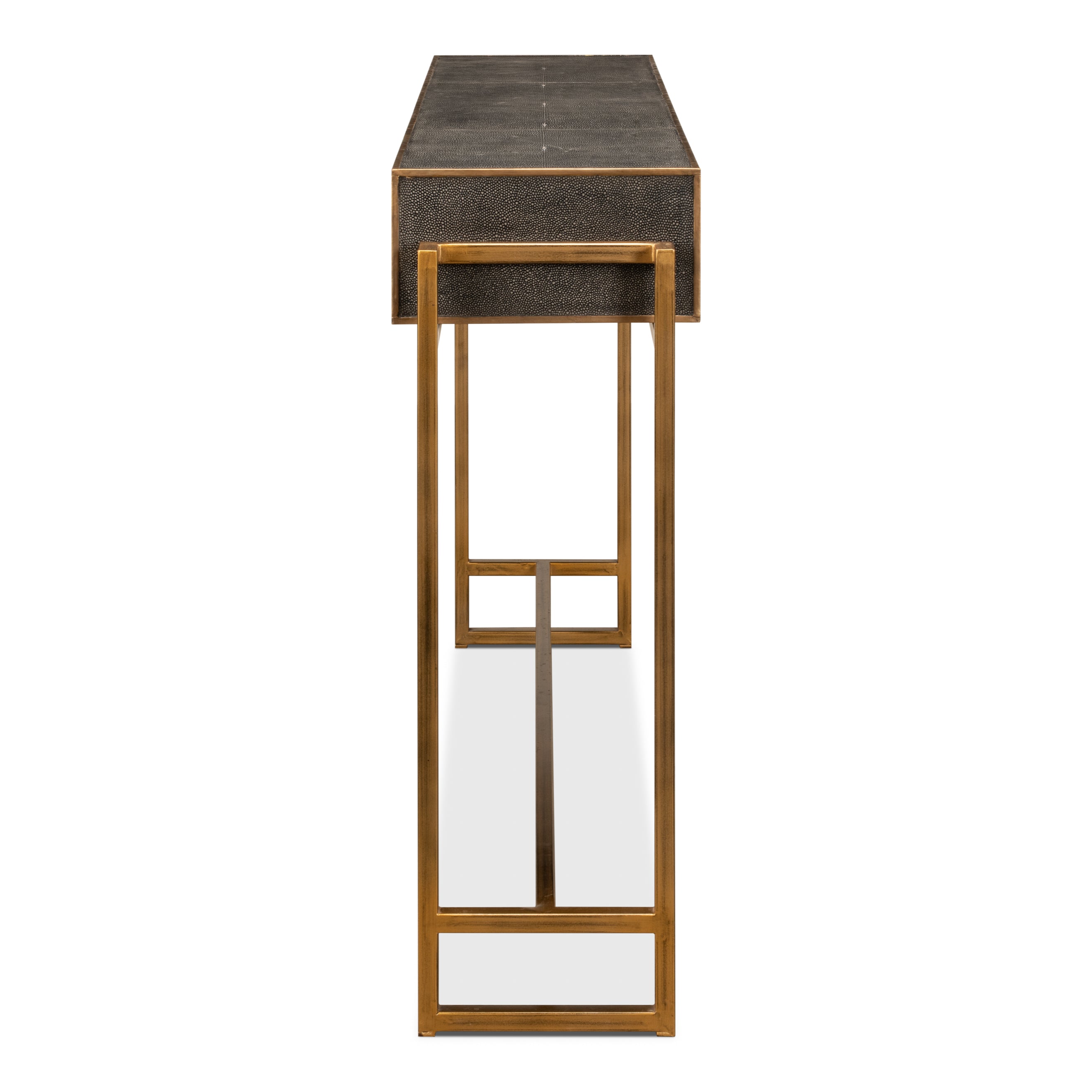 Shagreen Gold & Gray Console