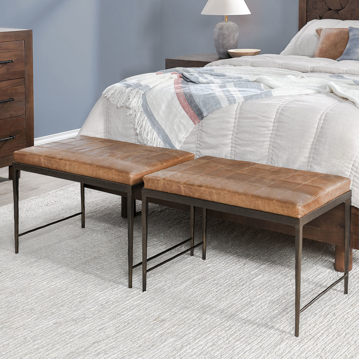 Malo Leather 28" Bench by Classic Home