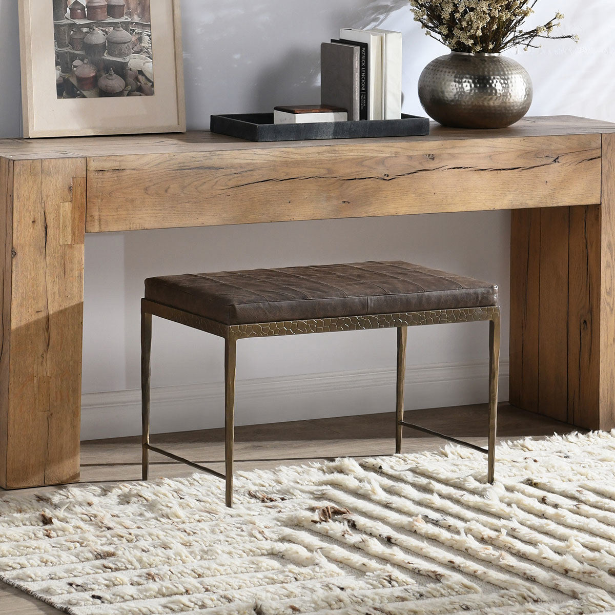 Malo Leather 28" Bench by Classic Home