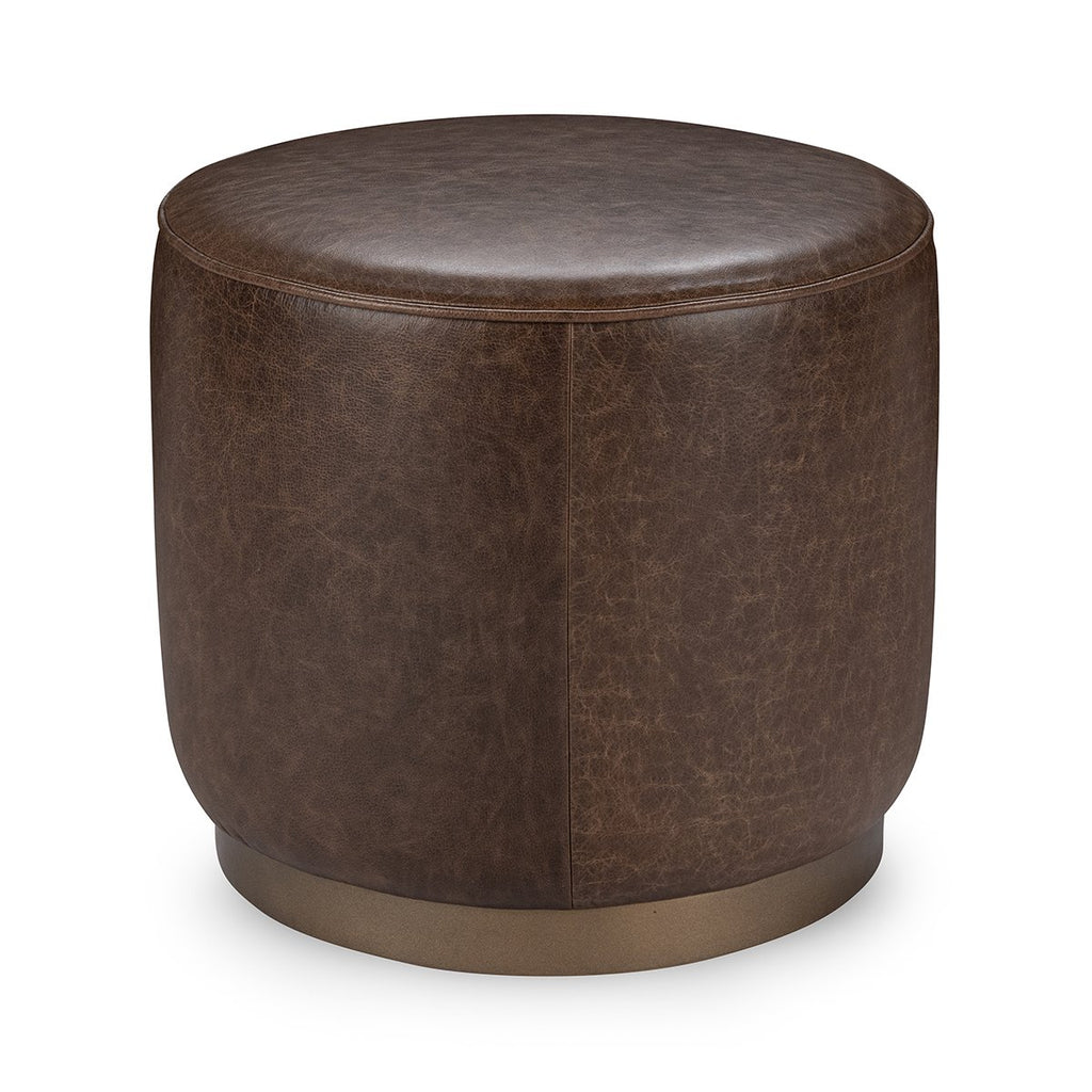 Clair Leather Round End Table