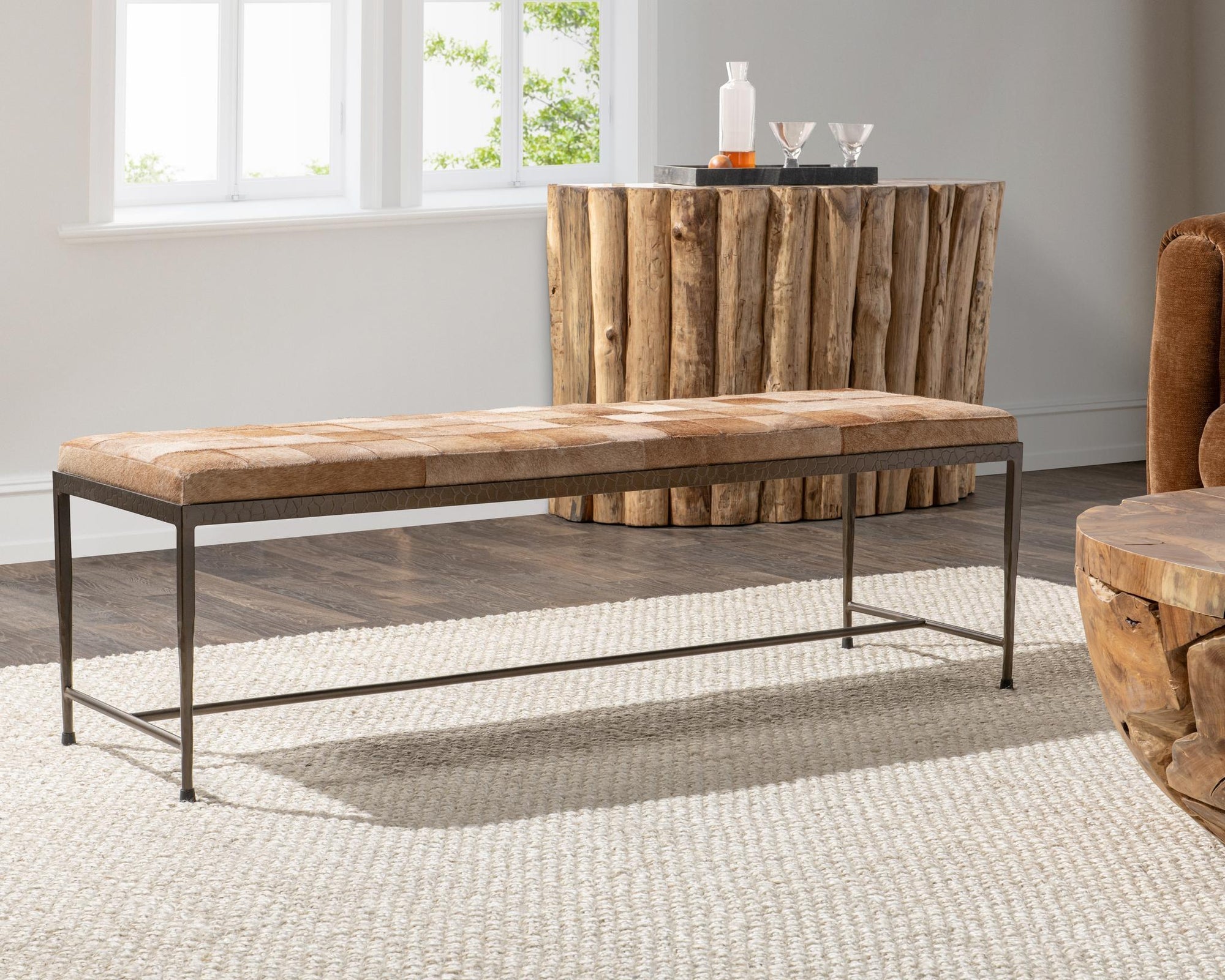 Achen Hide 60" Bench