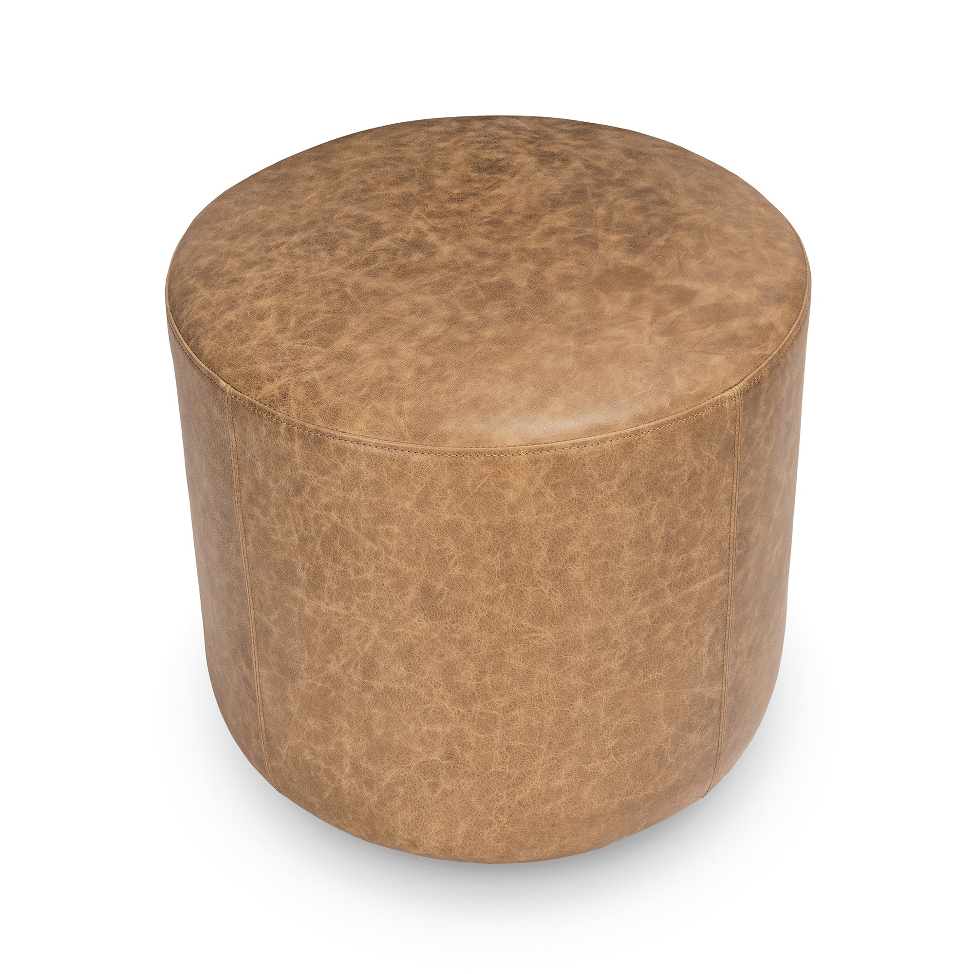 Millo 18" Round Ottoman - Sedona Brown