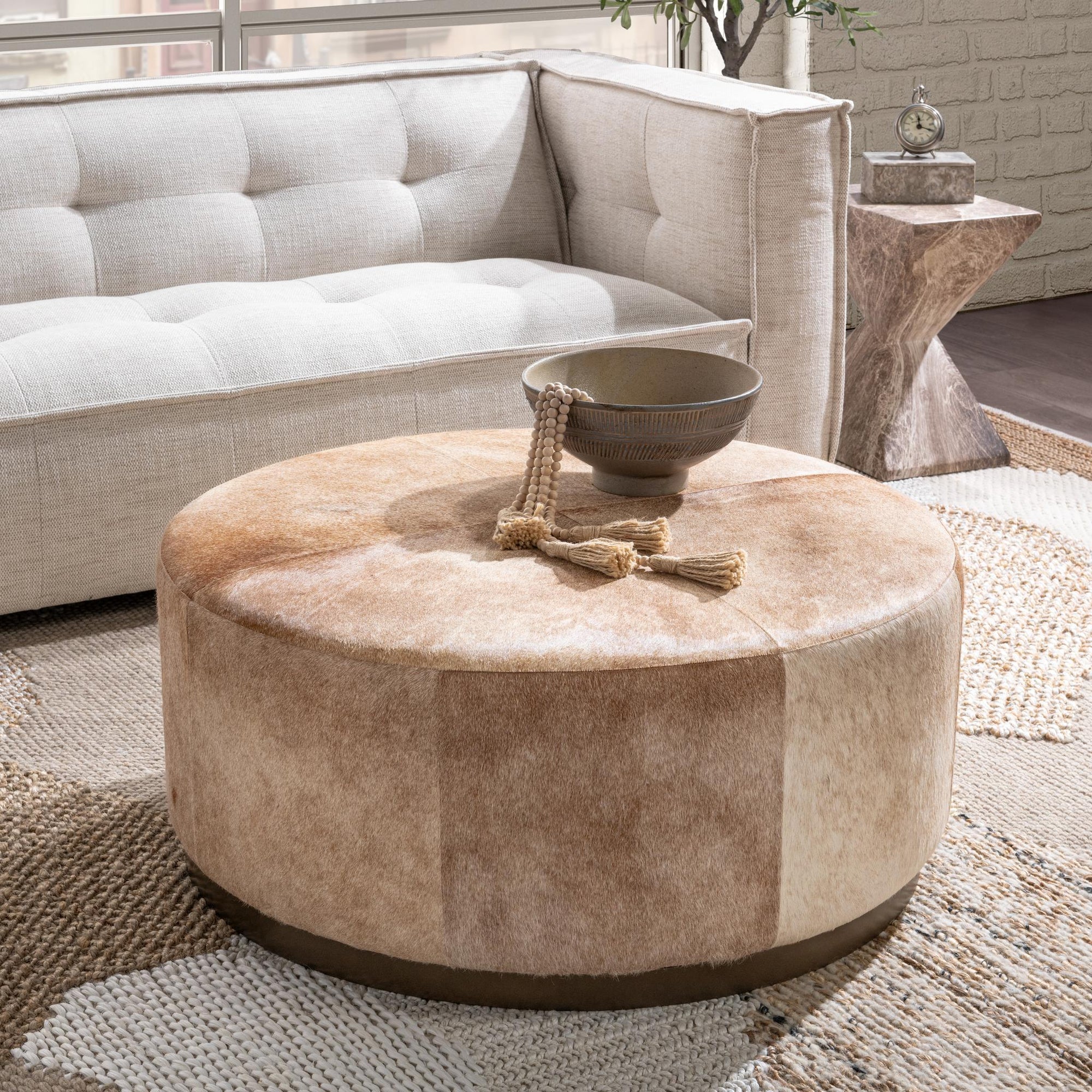 Andre Round Ottoman - Canyon Dust