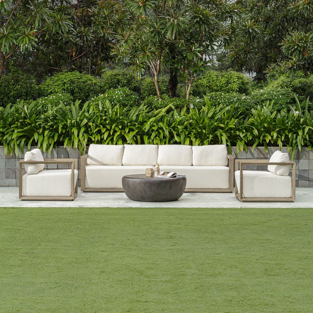 Uttermost Remsen 107" Outdoor Gray Sofa