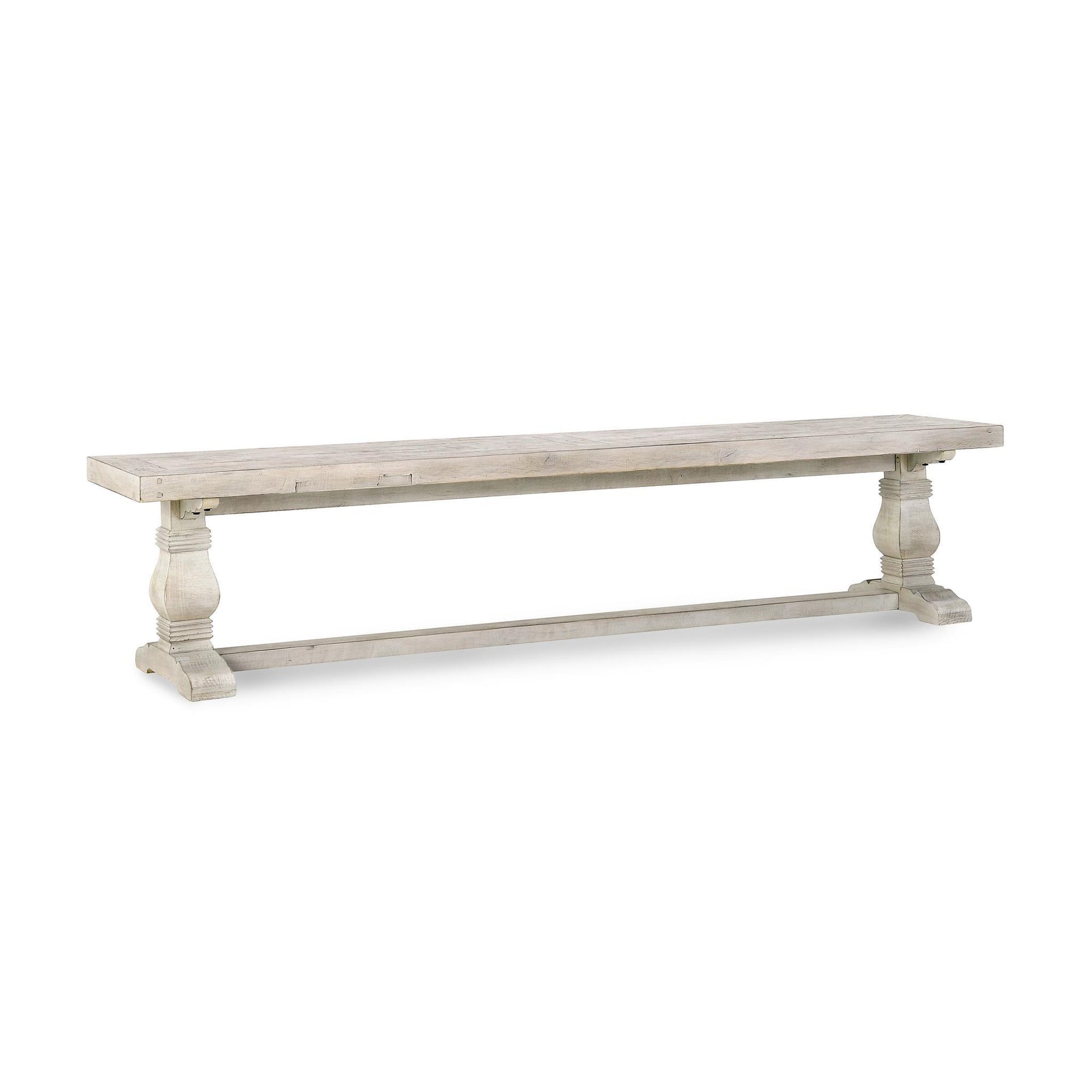 Caleb 83" Dining Bench - Distressed Ivory
