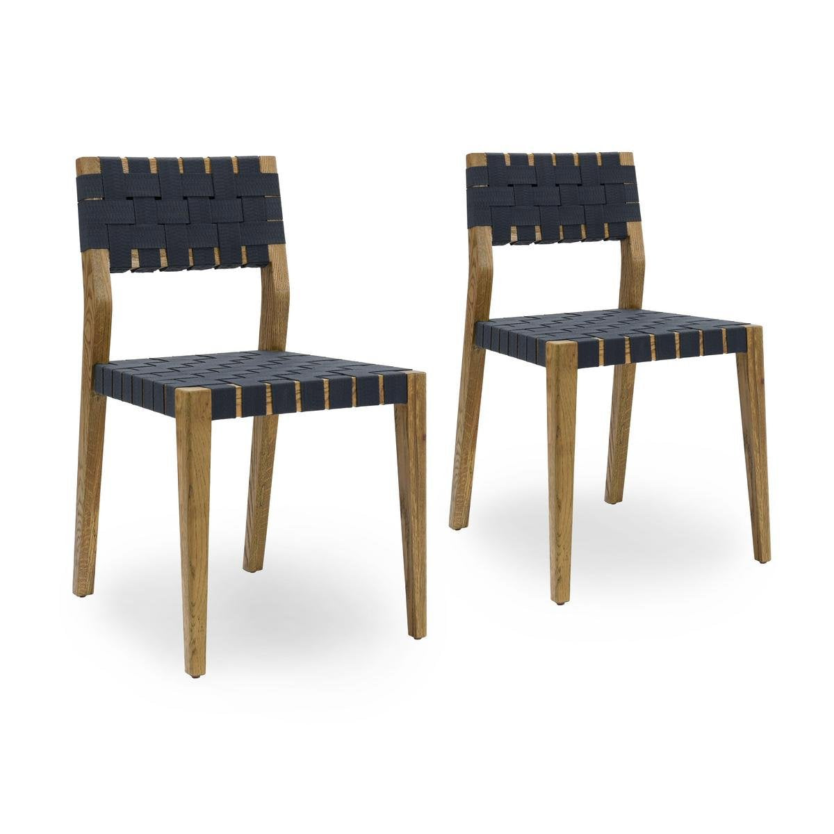 Orlando Oak Wood Set of 2 Dining Chair - Mossed Brown