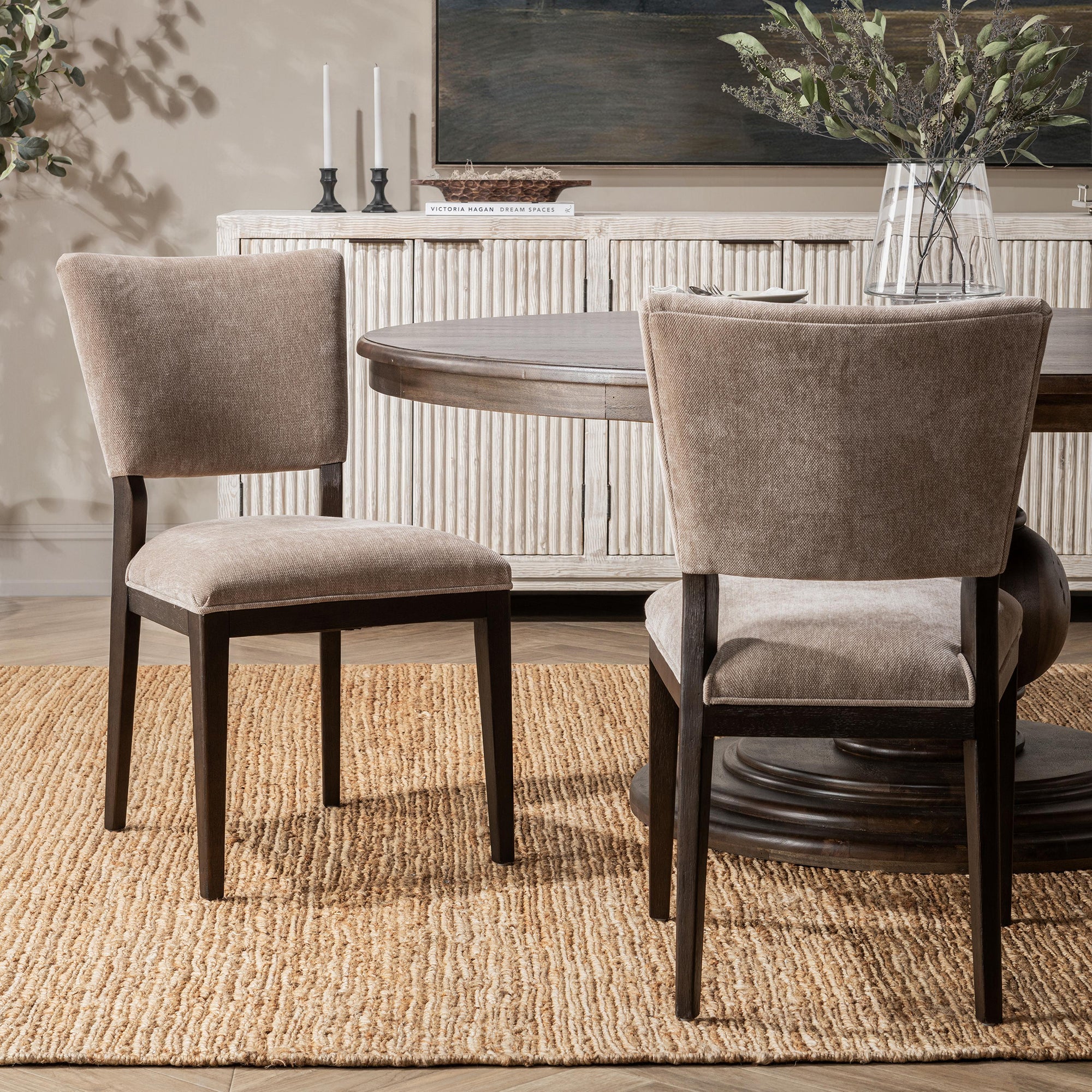 Phillip Upholstered Dining Chair Set of 2 - Stone