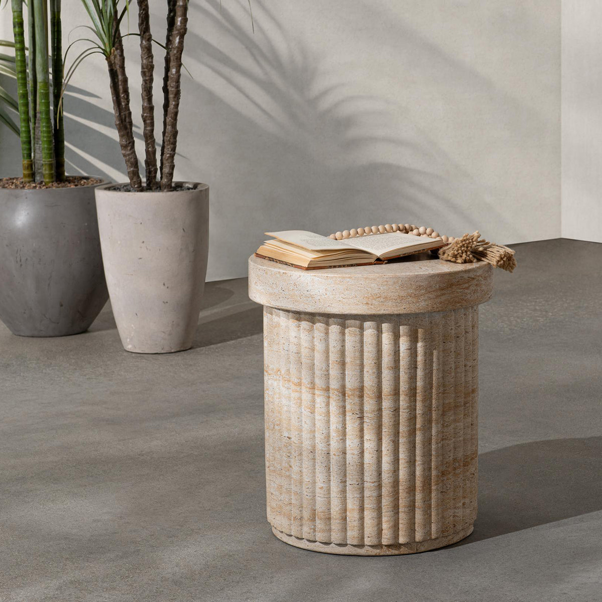 Selah Outdoor Accent Table - Capri Limestone