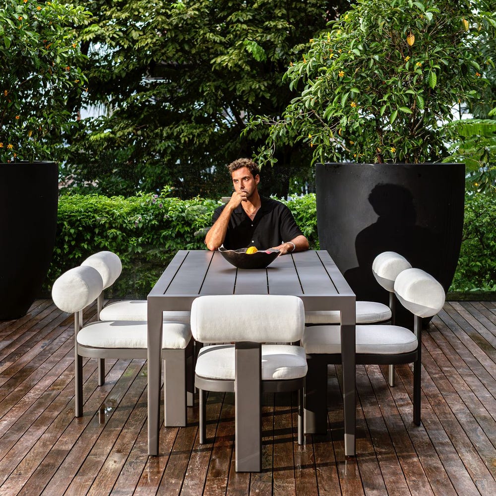 Uttermost Bolster Back White Outdoor Dining Chair