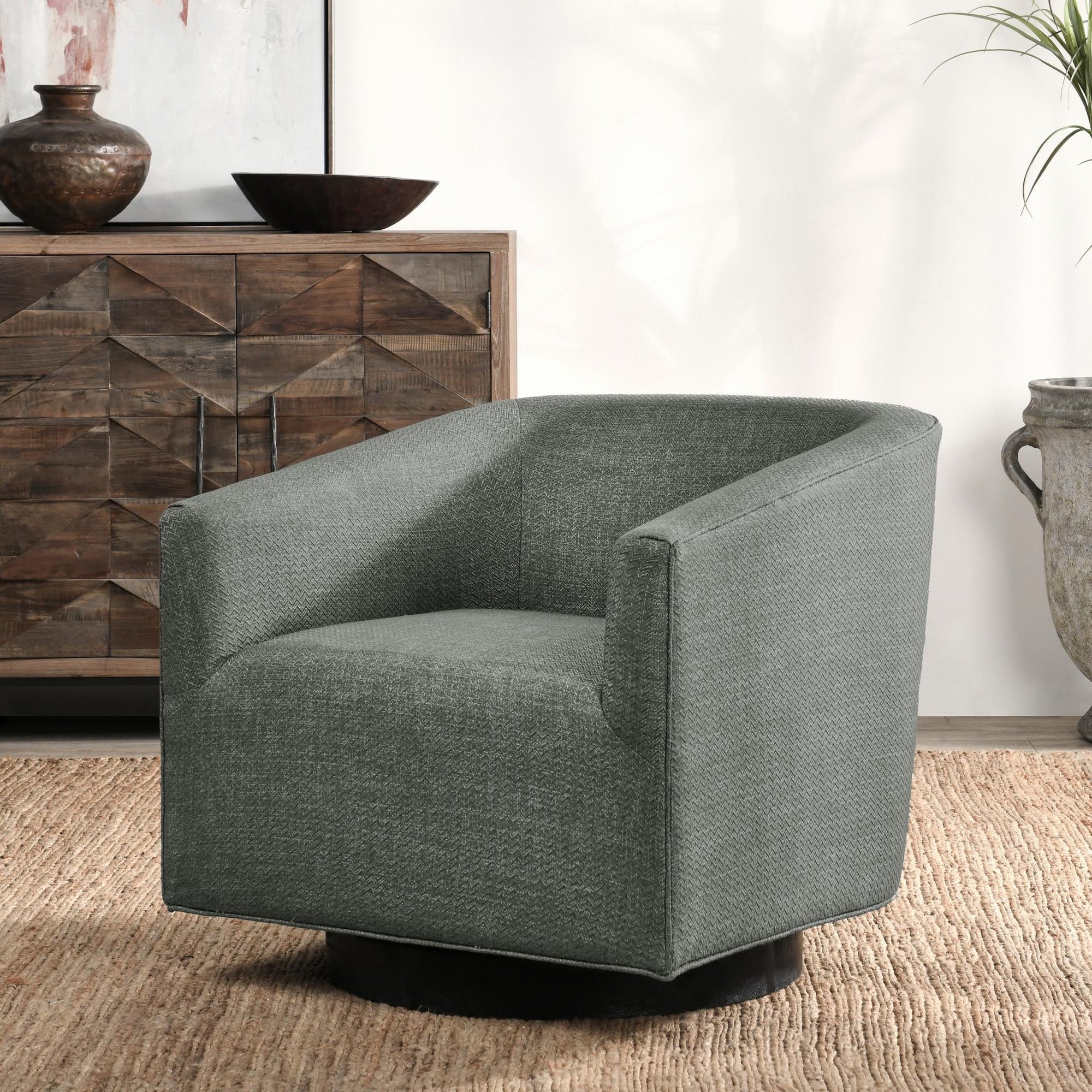 Leonard Swivel Chair - Dark Gray