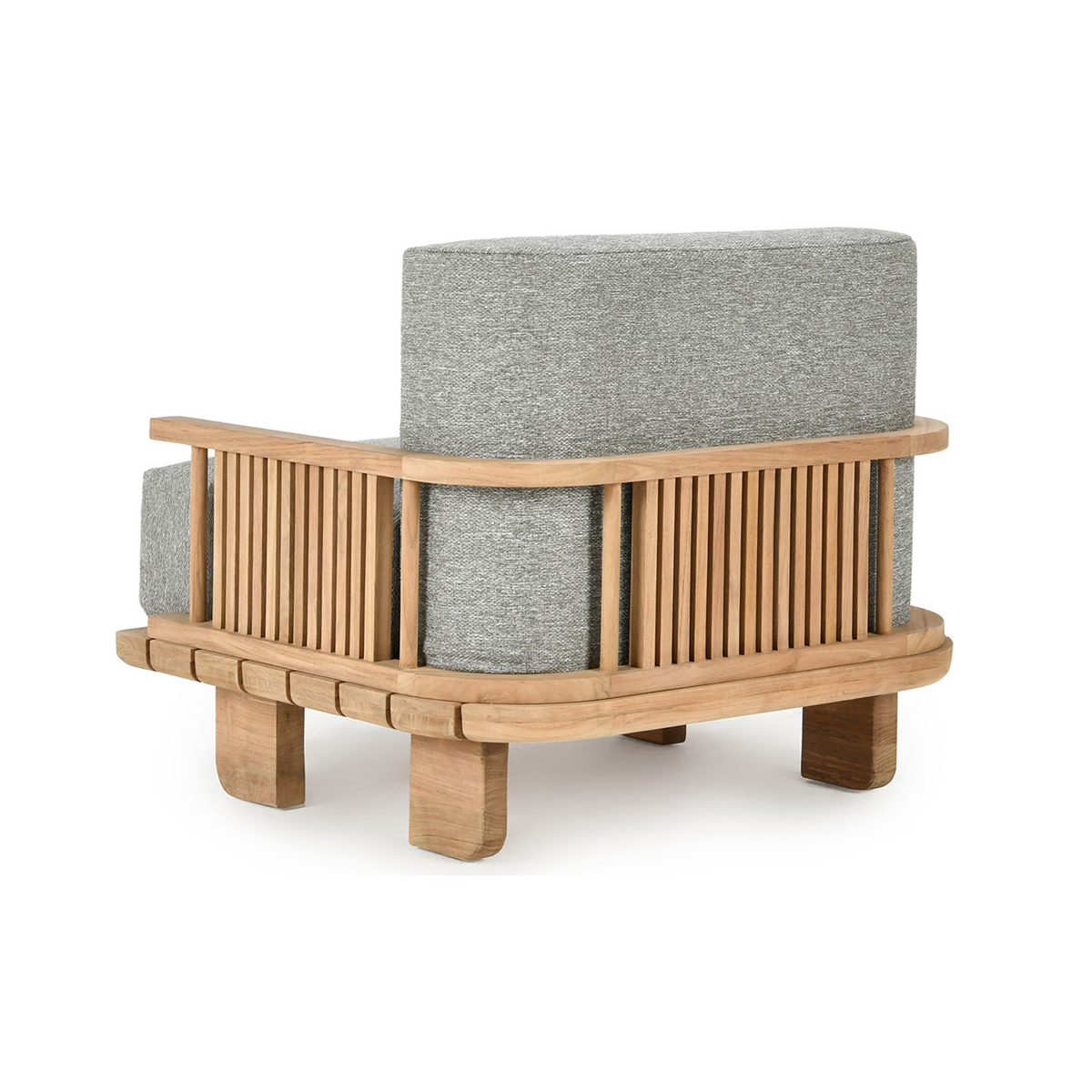 Hudson Outdoor Accent Chair - Natural with Gray