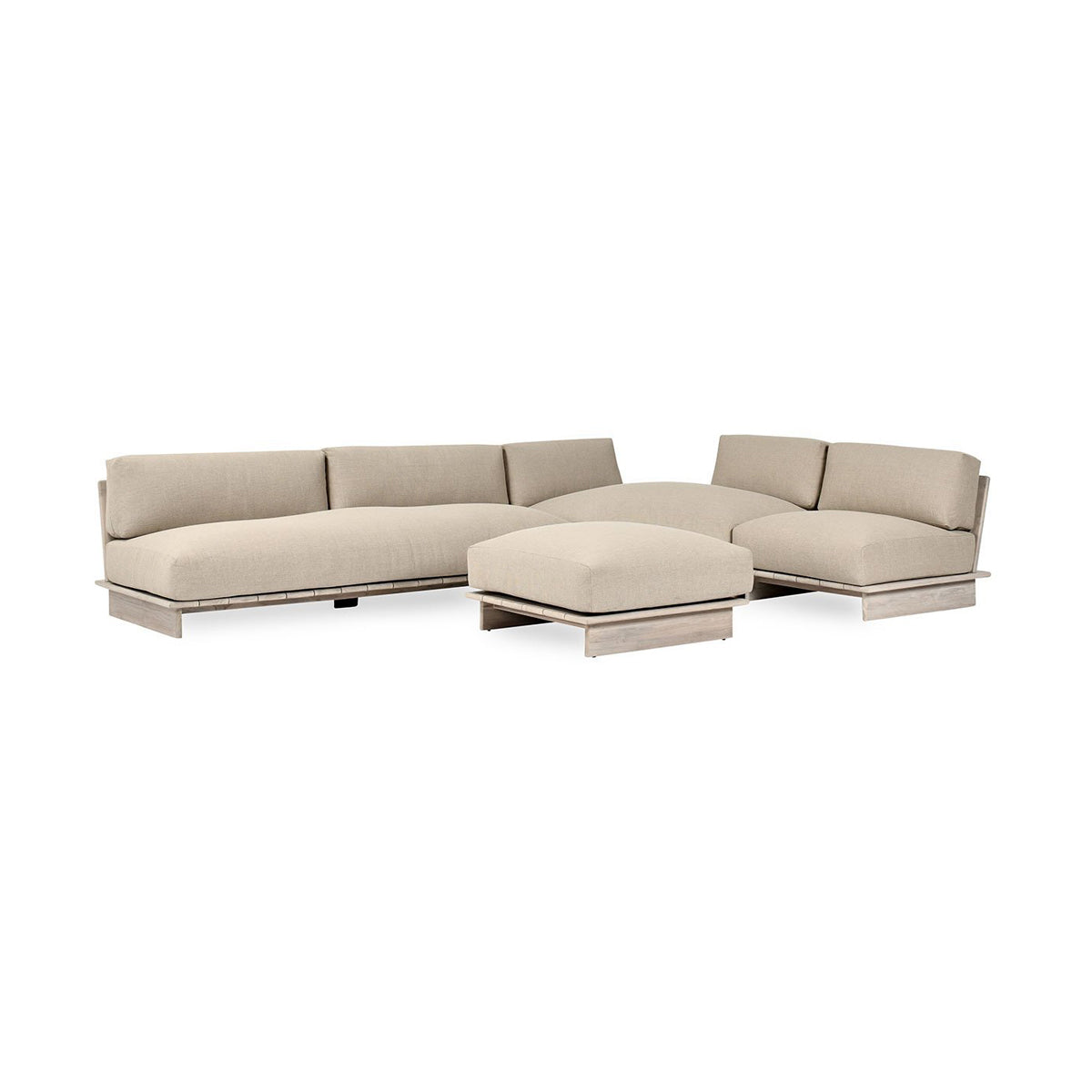 Livia Outdoor 3 Piece Sectional - Taupe